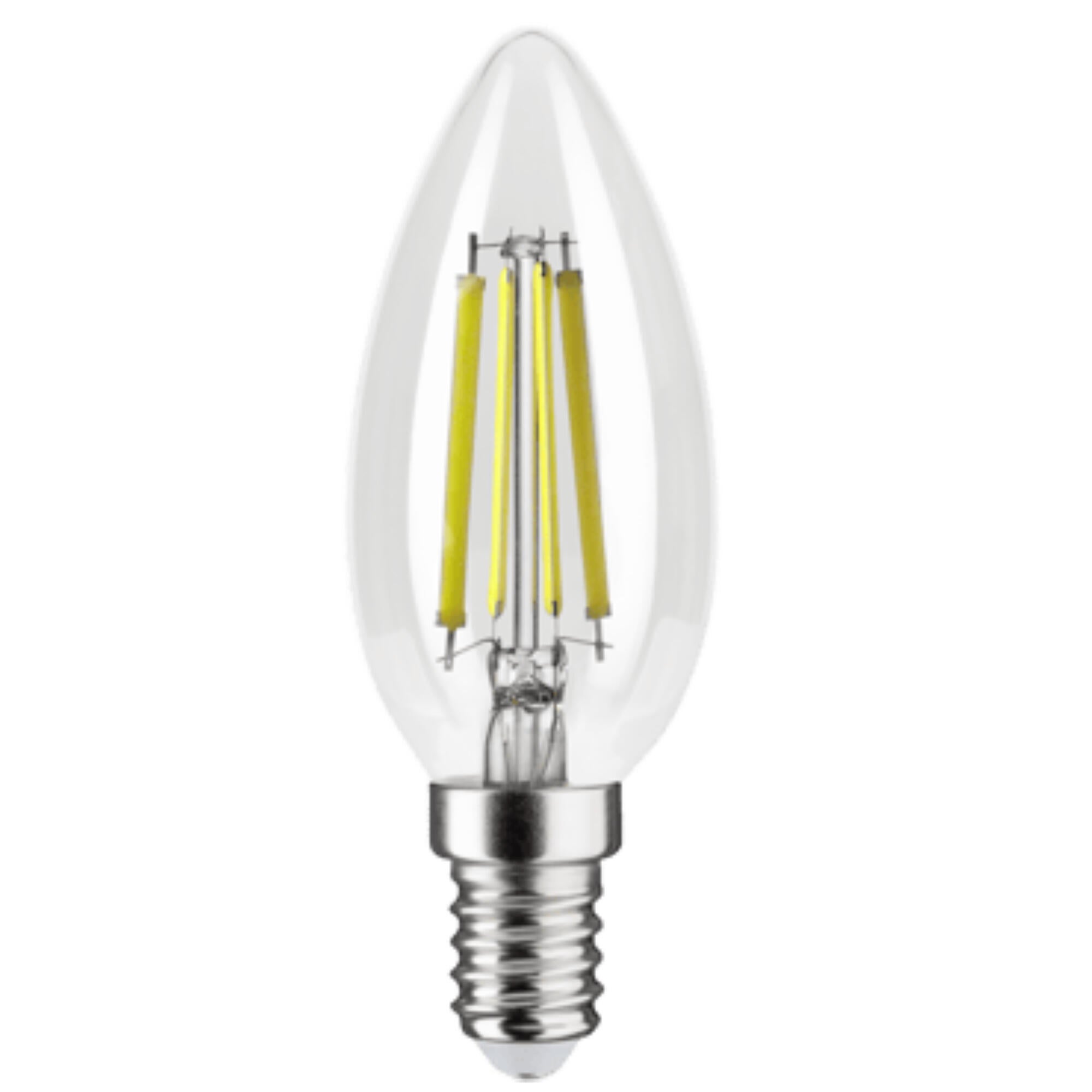 Bec LED Lexman, E14, C35, 3.8 W, lumina calda, 2700K, 806lm, clasa A, filament clar