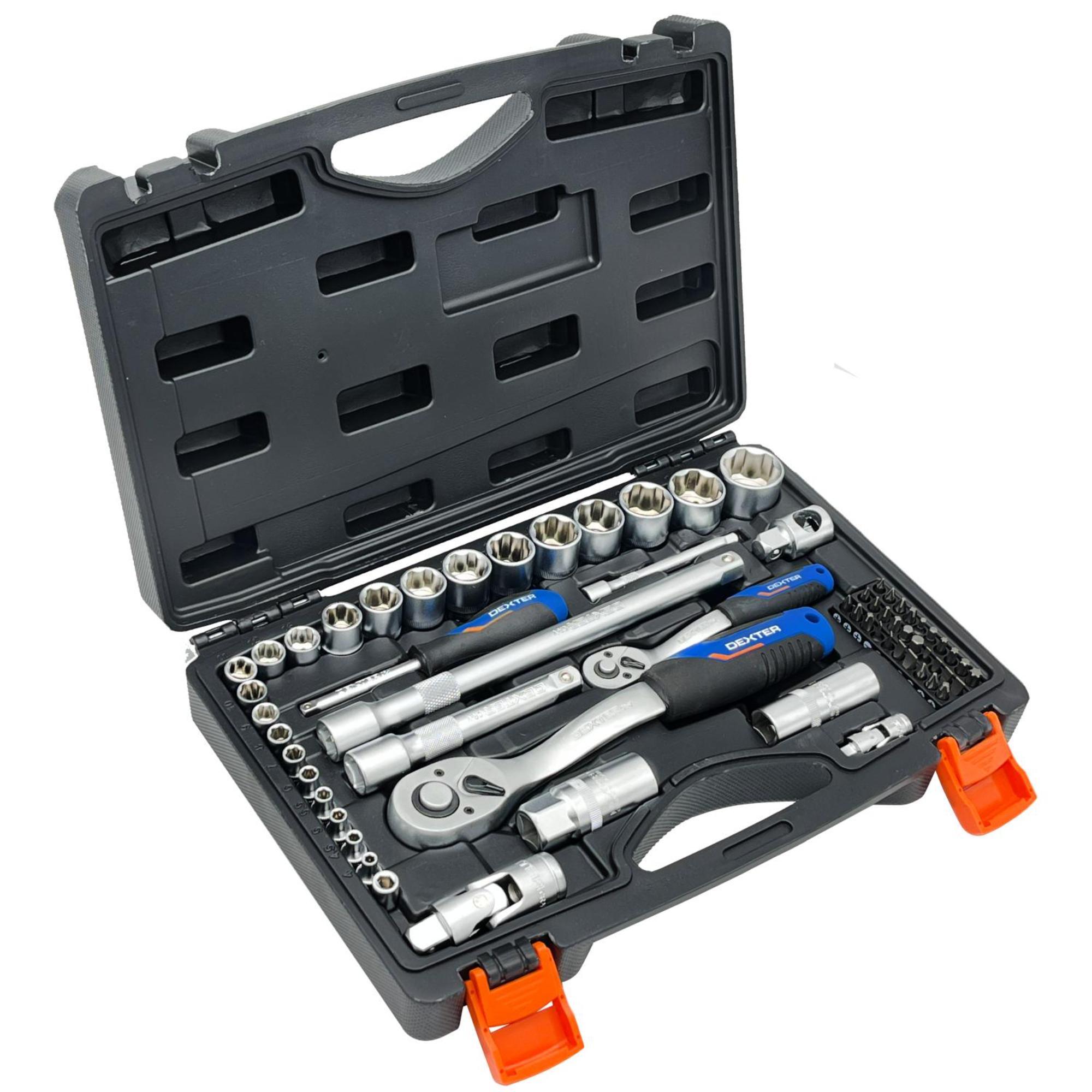 #SIDERO x 2 + #DUCTILE x 2 セット Trusa chei tubulare si chei clichet Dexter, 64 piese | Leroy Merlin