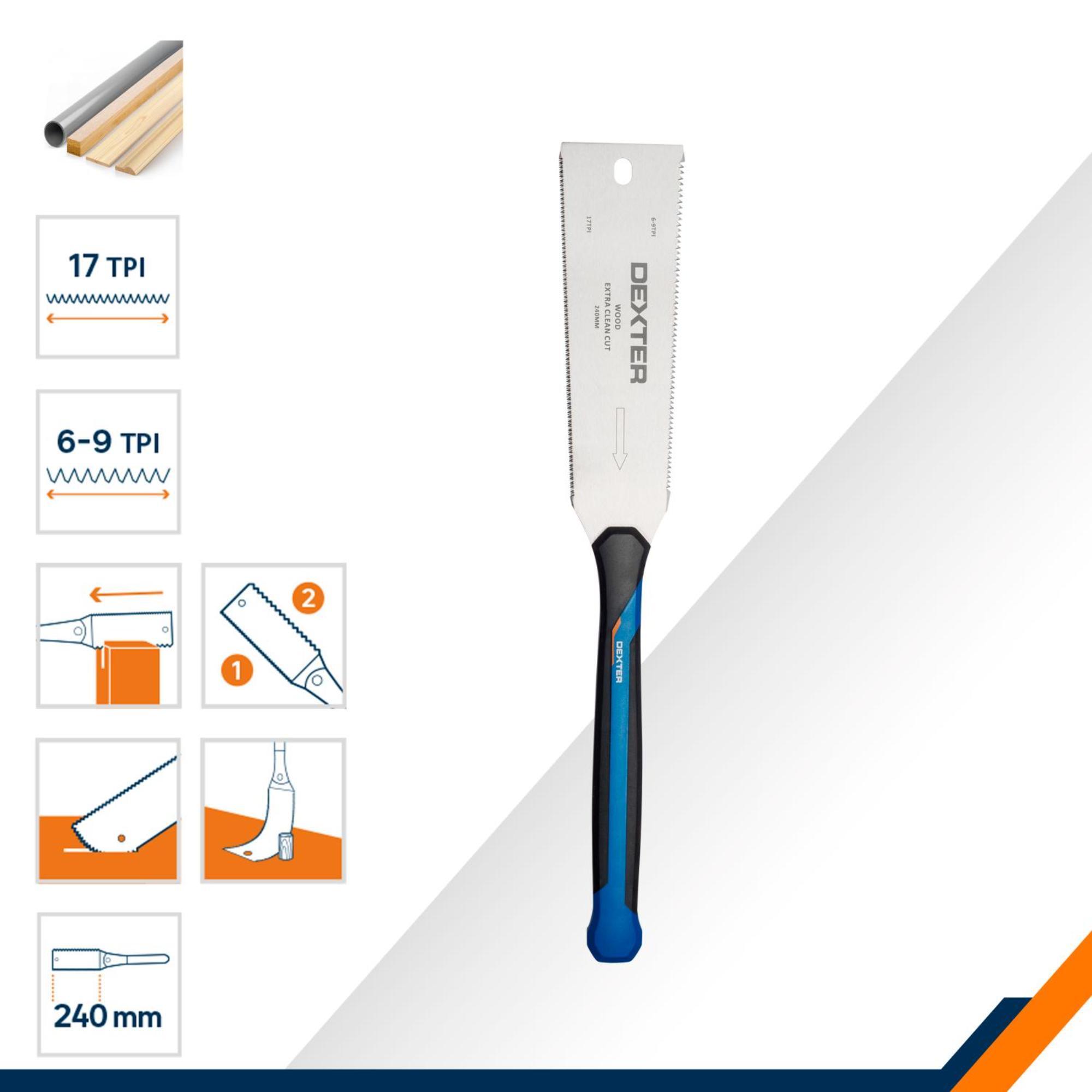 Fierastrau japonez pentru lemn, taiere fina, Dexter, 240 mm