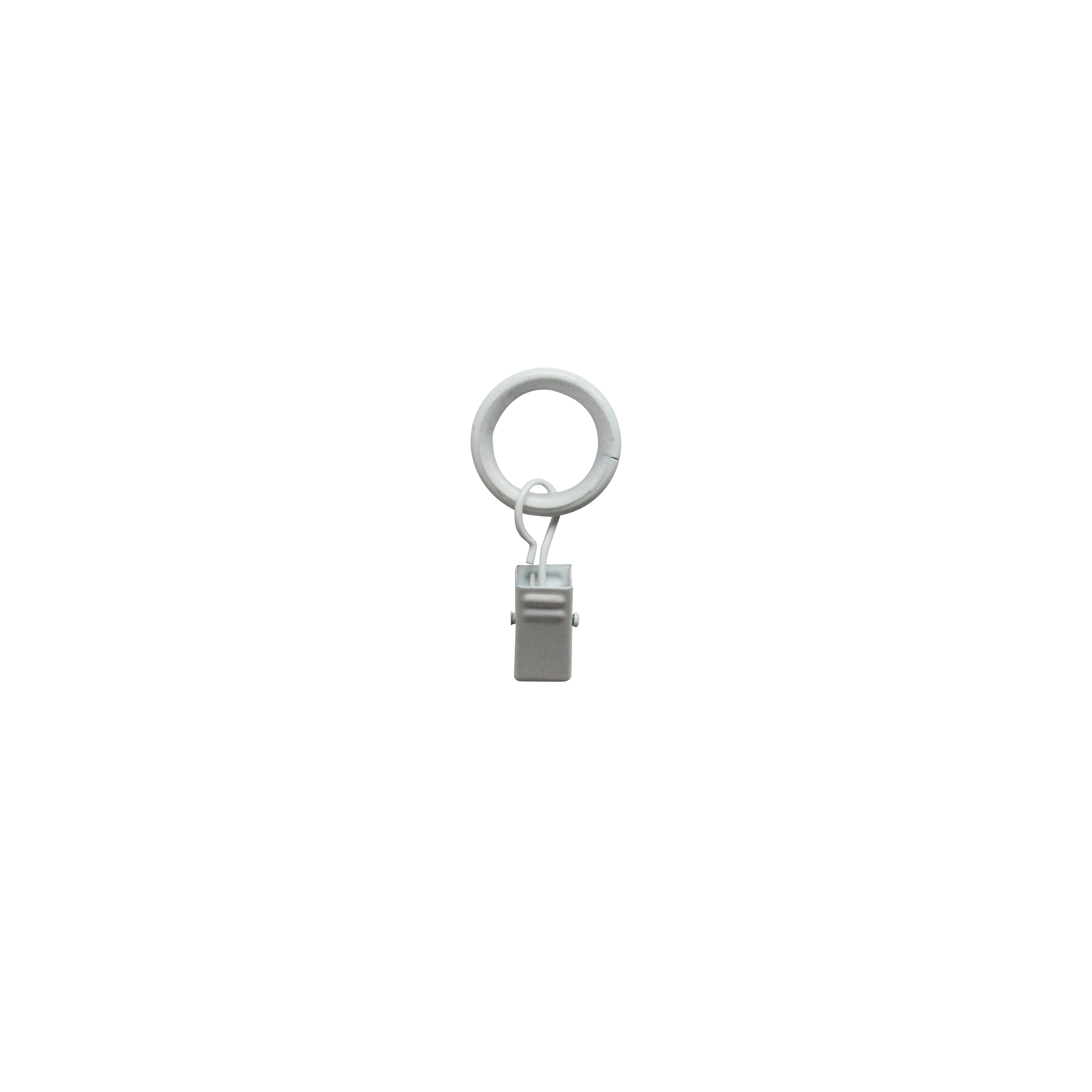 Lot de 10 anneaux pour tringle à rideau Clip 9 mm acier blanc peint - 4