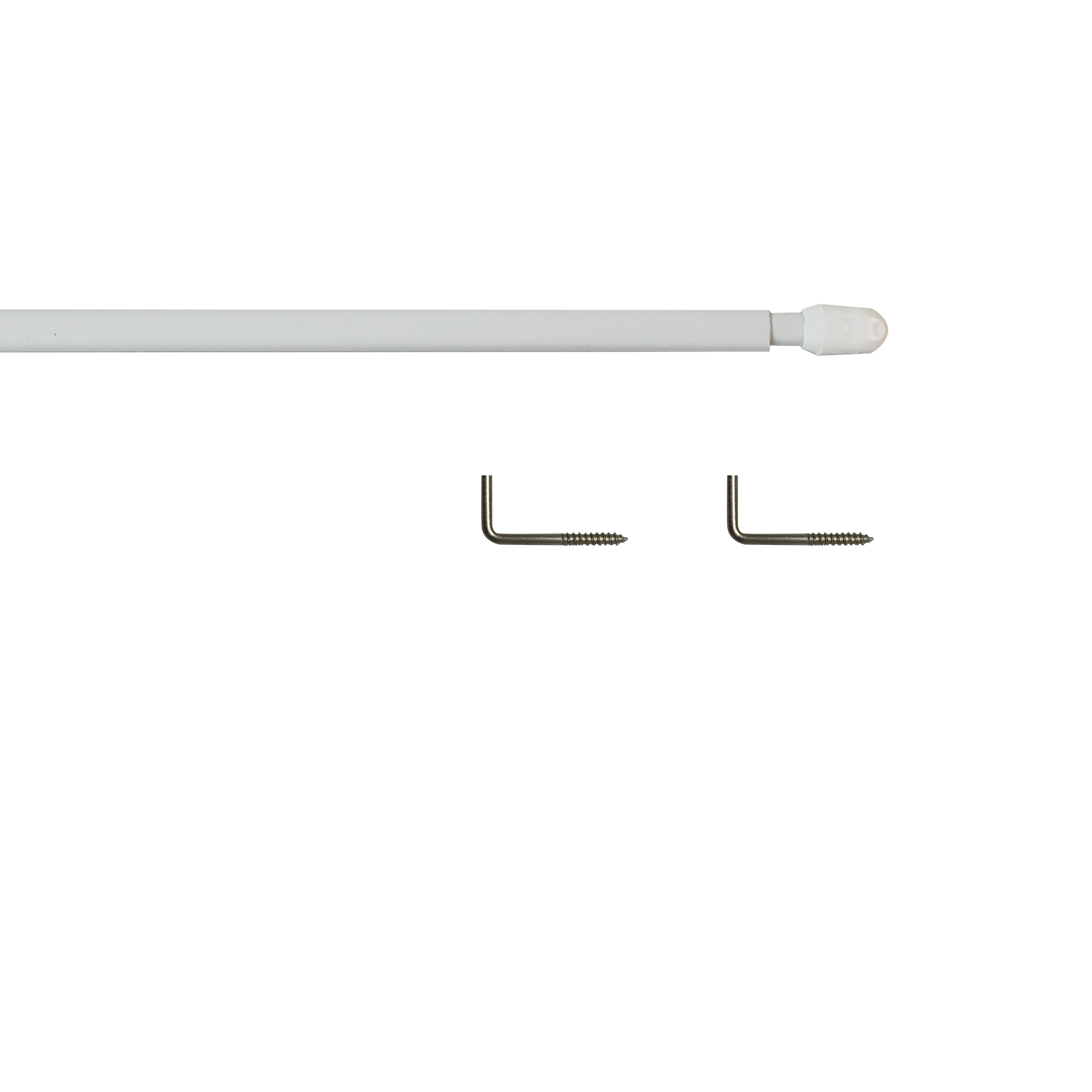 Kit bastone per tendina a vetro estensibile da 80 a 110 cm in acciaio grezzo bianco opaco Ø 9 mm INSPIRE - 4