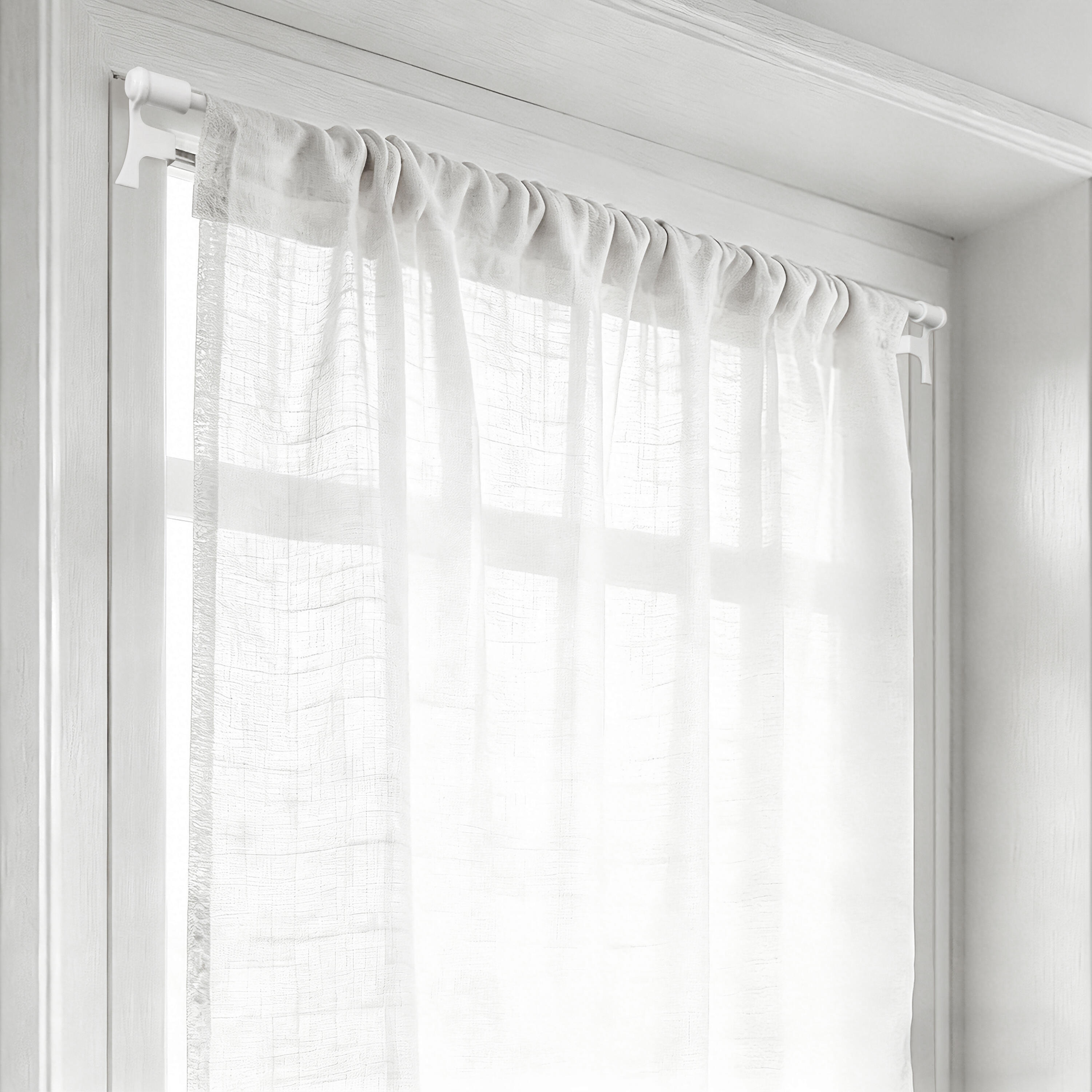 Kit de barre de vitrage sans perçage blanc Nubo, L.50 - 80 cm, diam.9 mm, INSPIR - 2