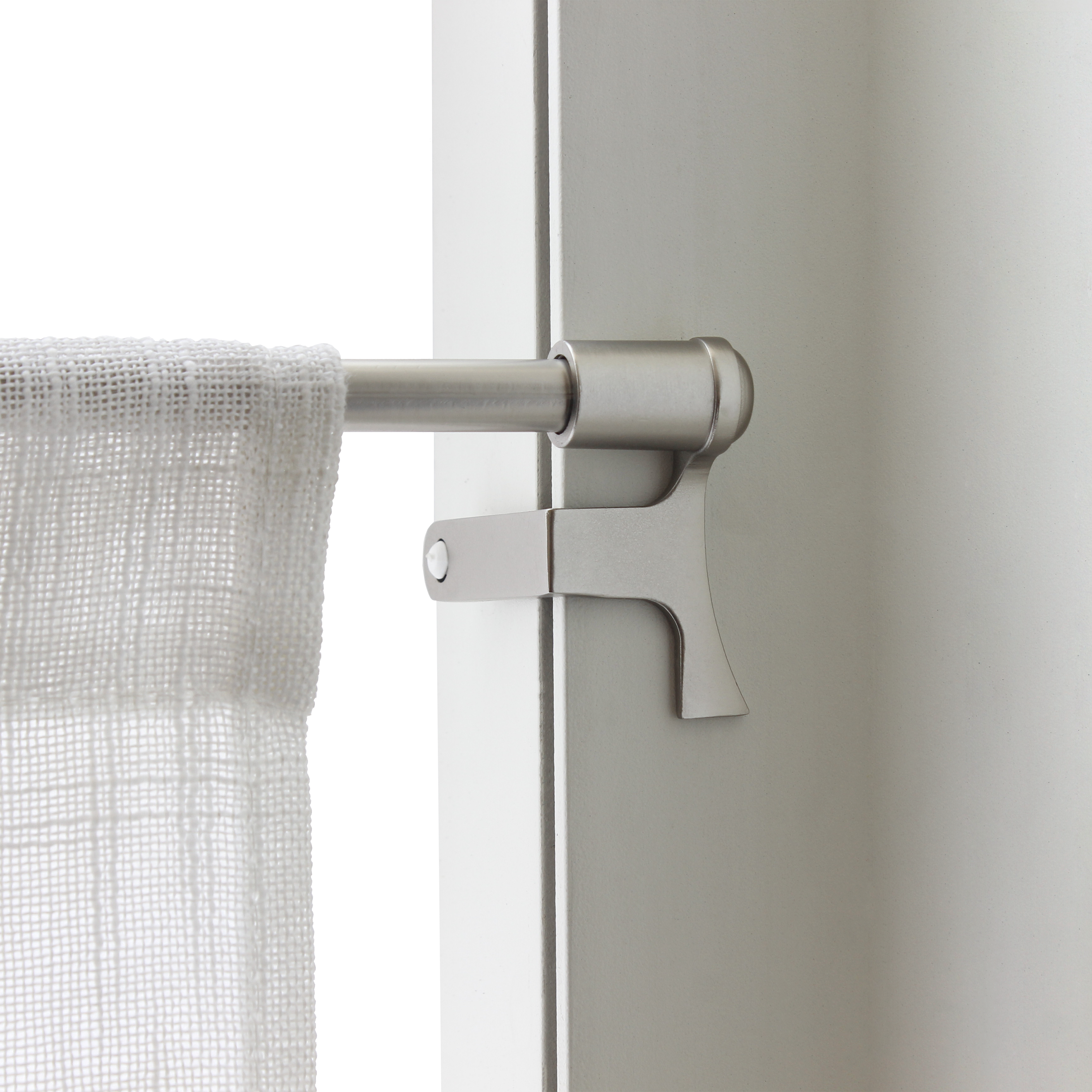 Kit de barre de vitrage sans perçage nickel Nubo, L.30 - 50 cm, diam.9 mm, INSPI - 5