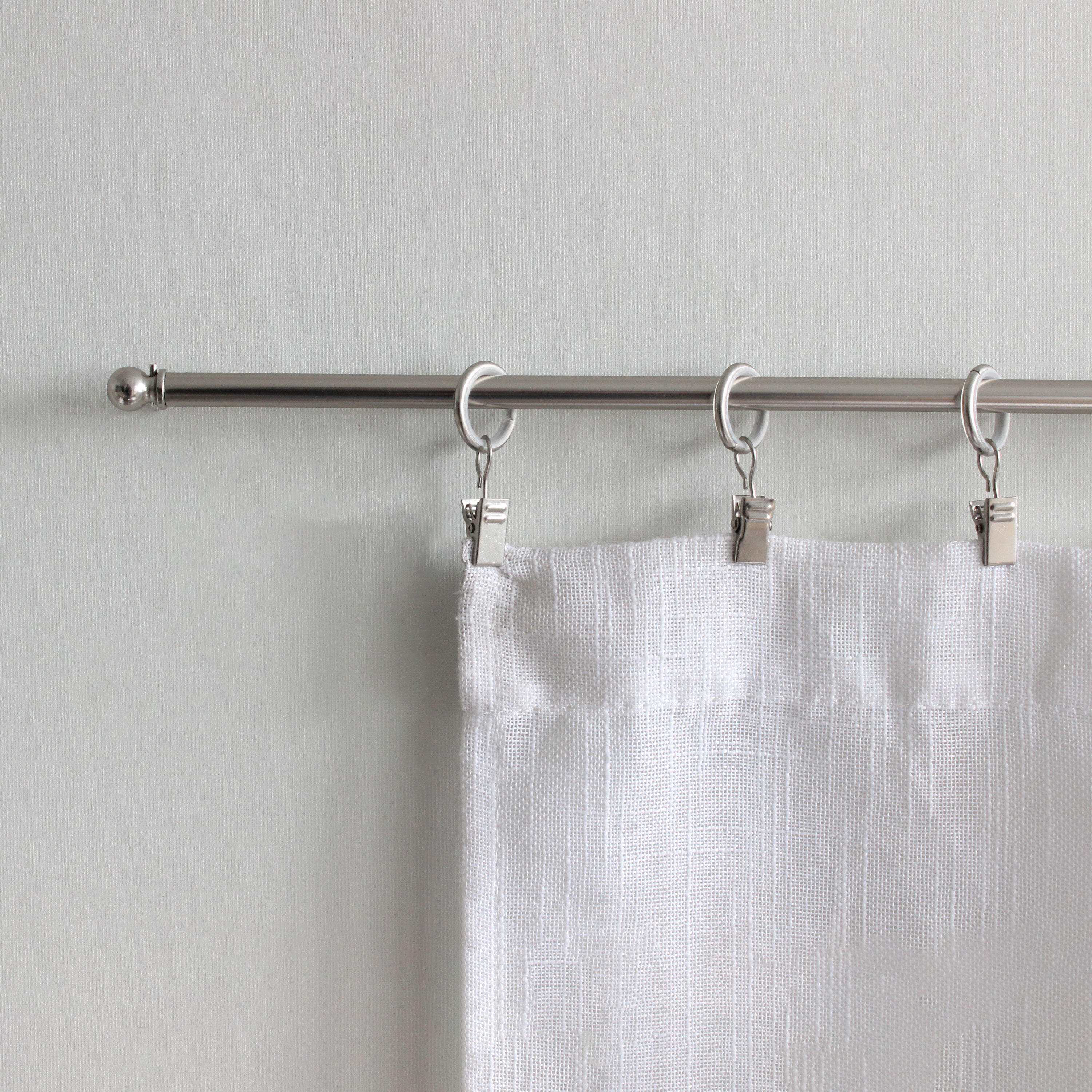 Lot de 10 anneaux pour tringle à rideau Clip 9 mm acier gris argent nickelé - 4