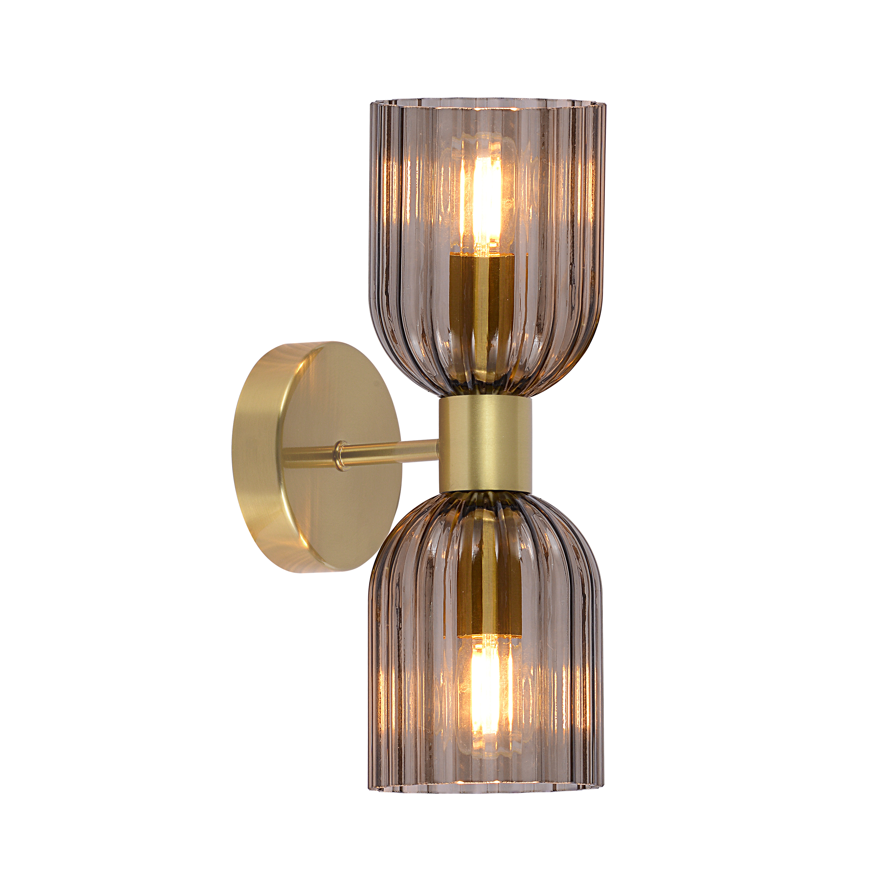 Aplique de pared dorado E14 2 luces de acero Piegha IP20 - 2