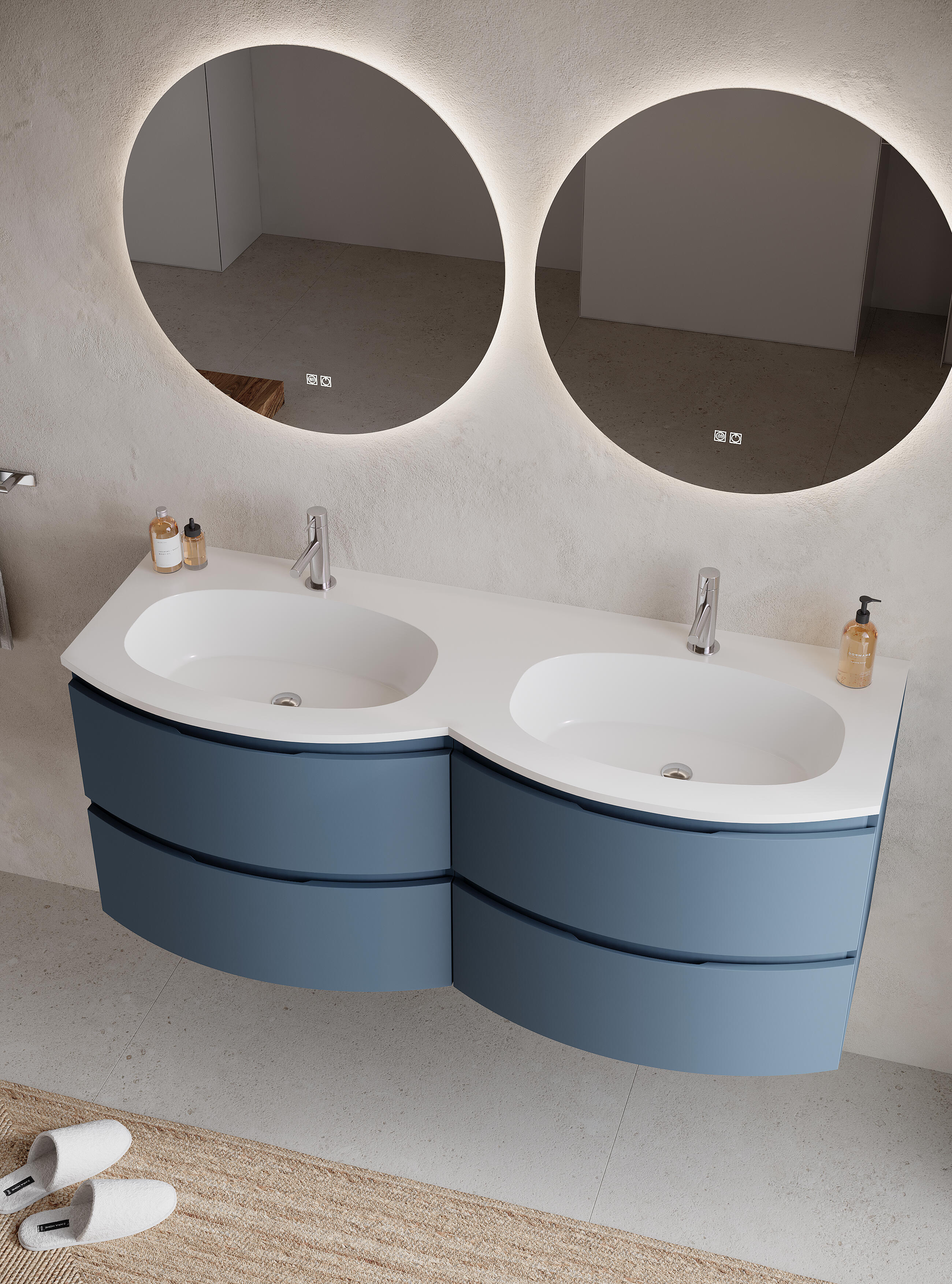 Lavabo a incasso rettangolare Armonia L 140 x H 14 x P 46 cm in resina bianco lucido - 3