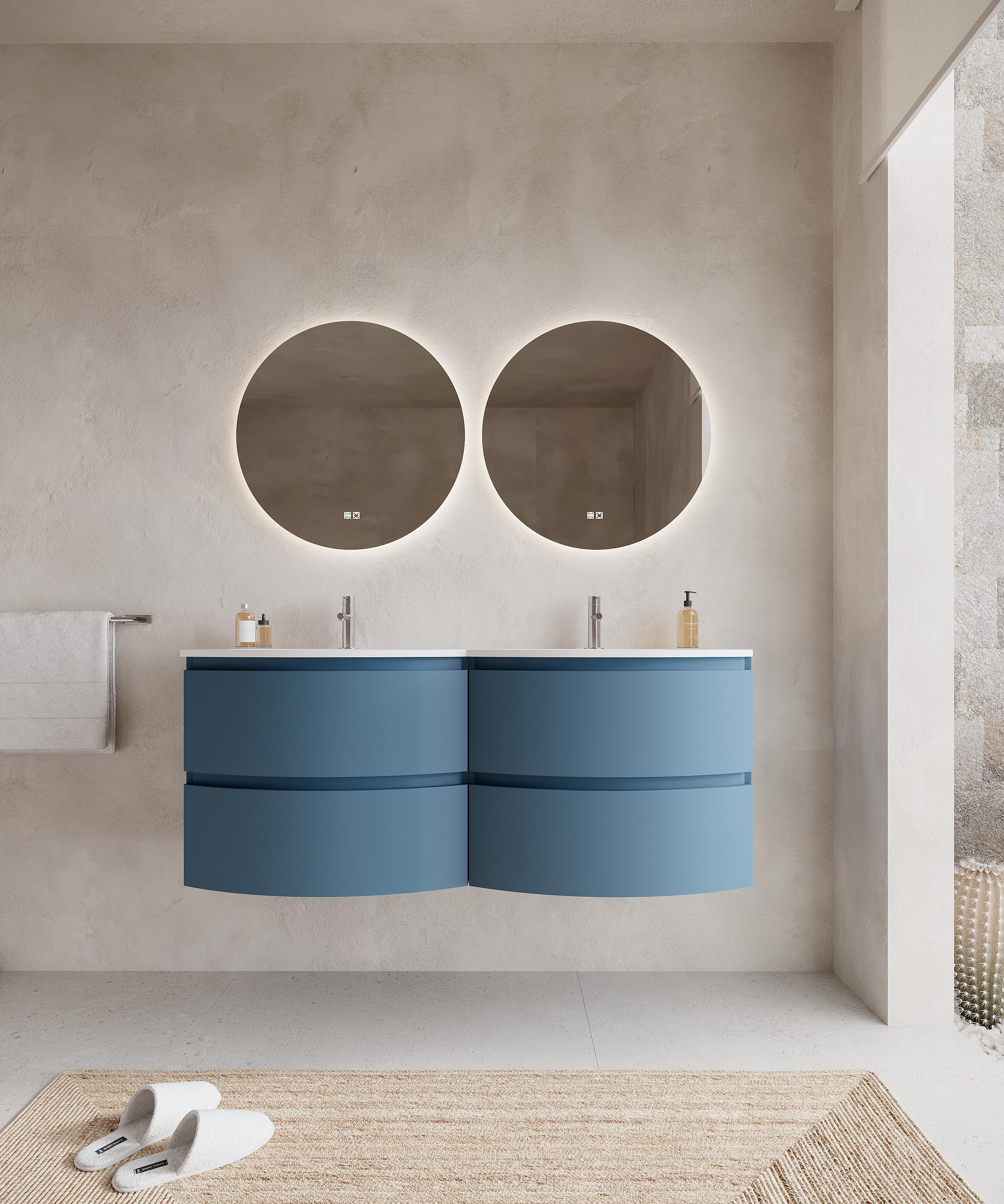 Lavabo a incasso rettangolare Armonia L 140 x H 14 x P 46 cm in resina bianco lucido - 2
