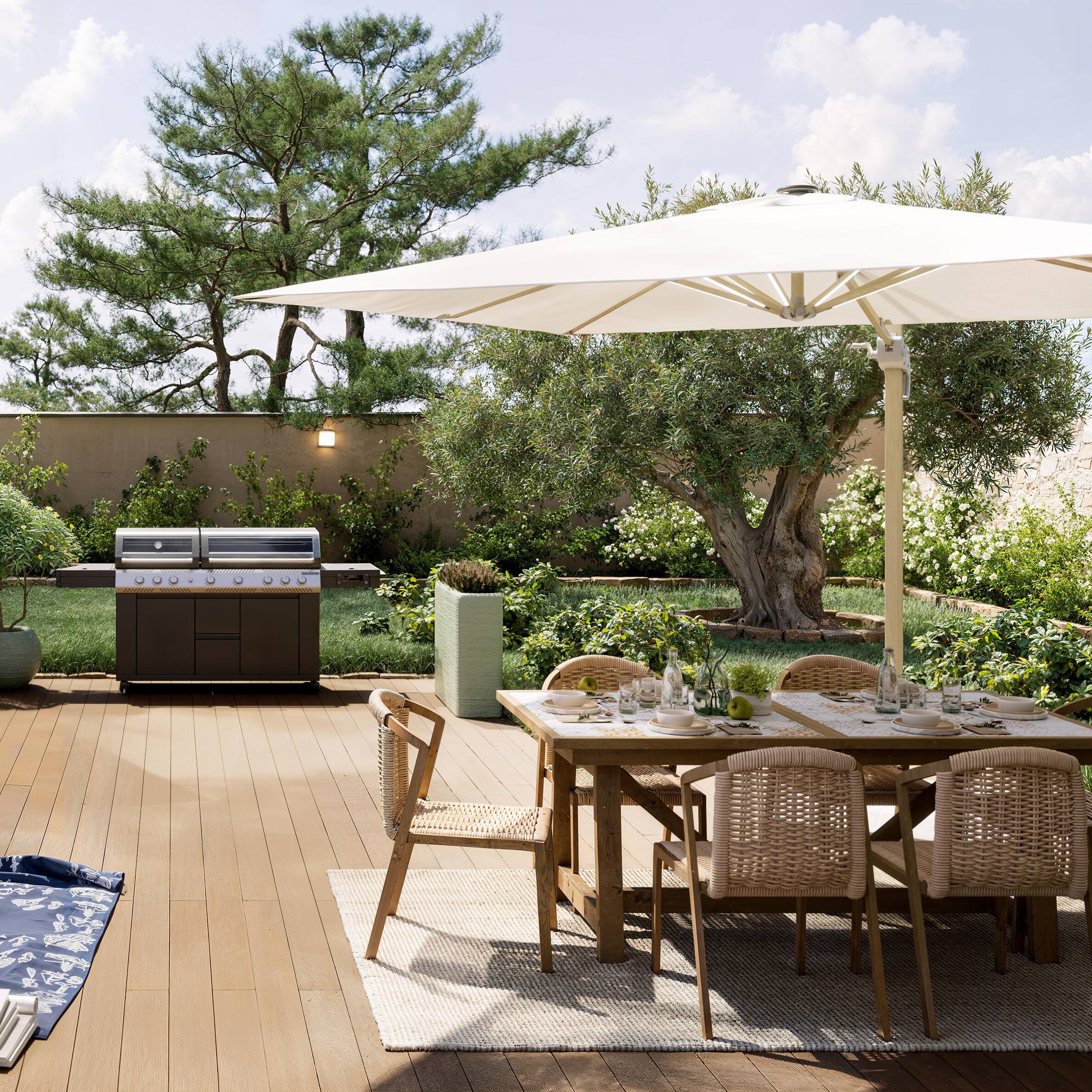 Sedia da giardino in alluminio Gaia NATERIAL, seduta in rattan sintetico tortora - 9