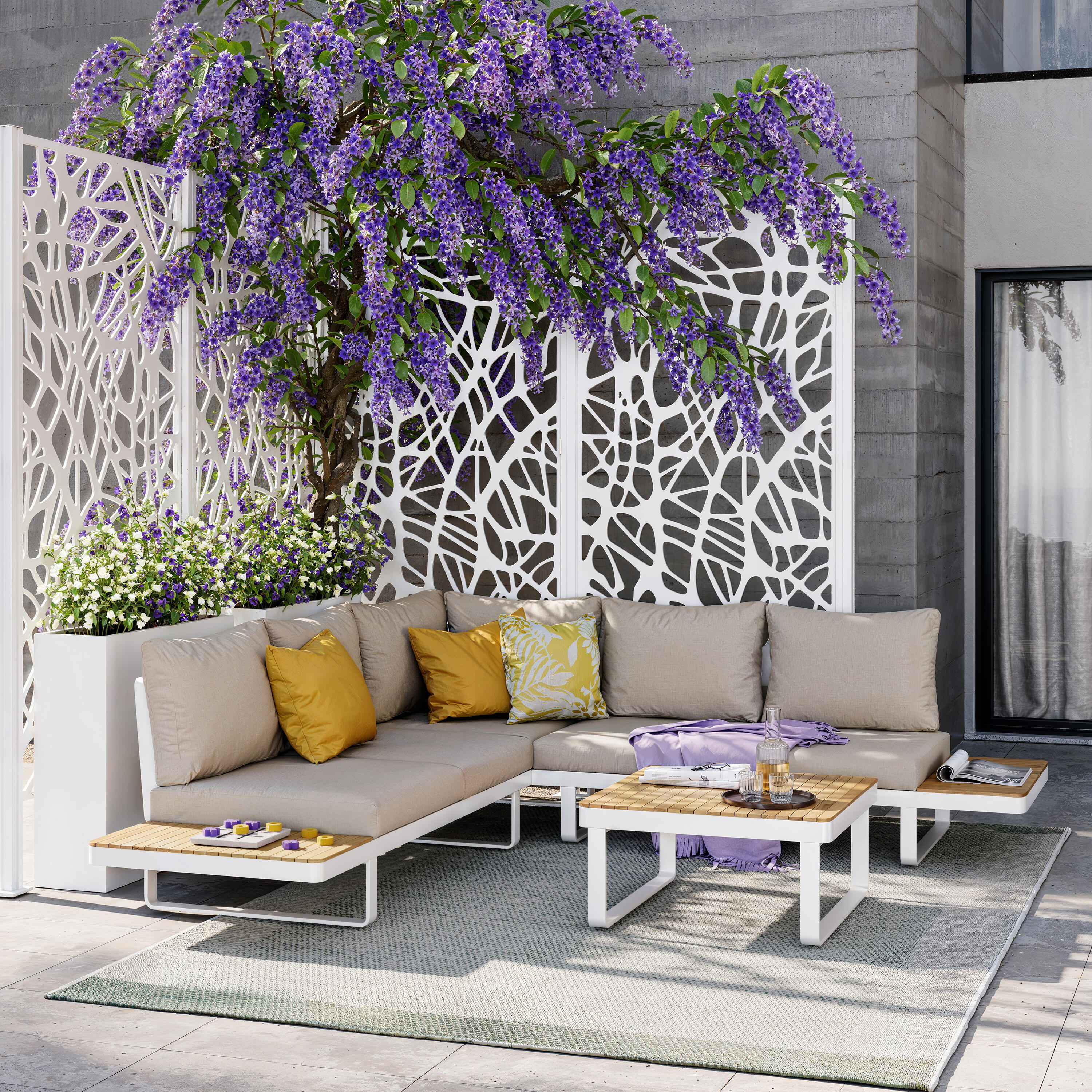 Fioriera Kube EURO3PLAST in polietilene bianco H 70 x L 80 x P 25 cm - 4