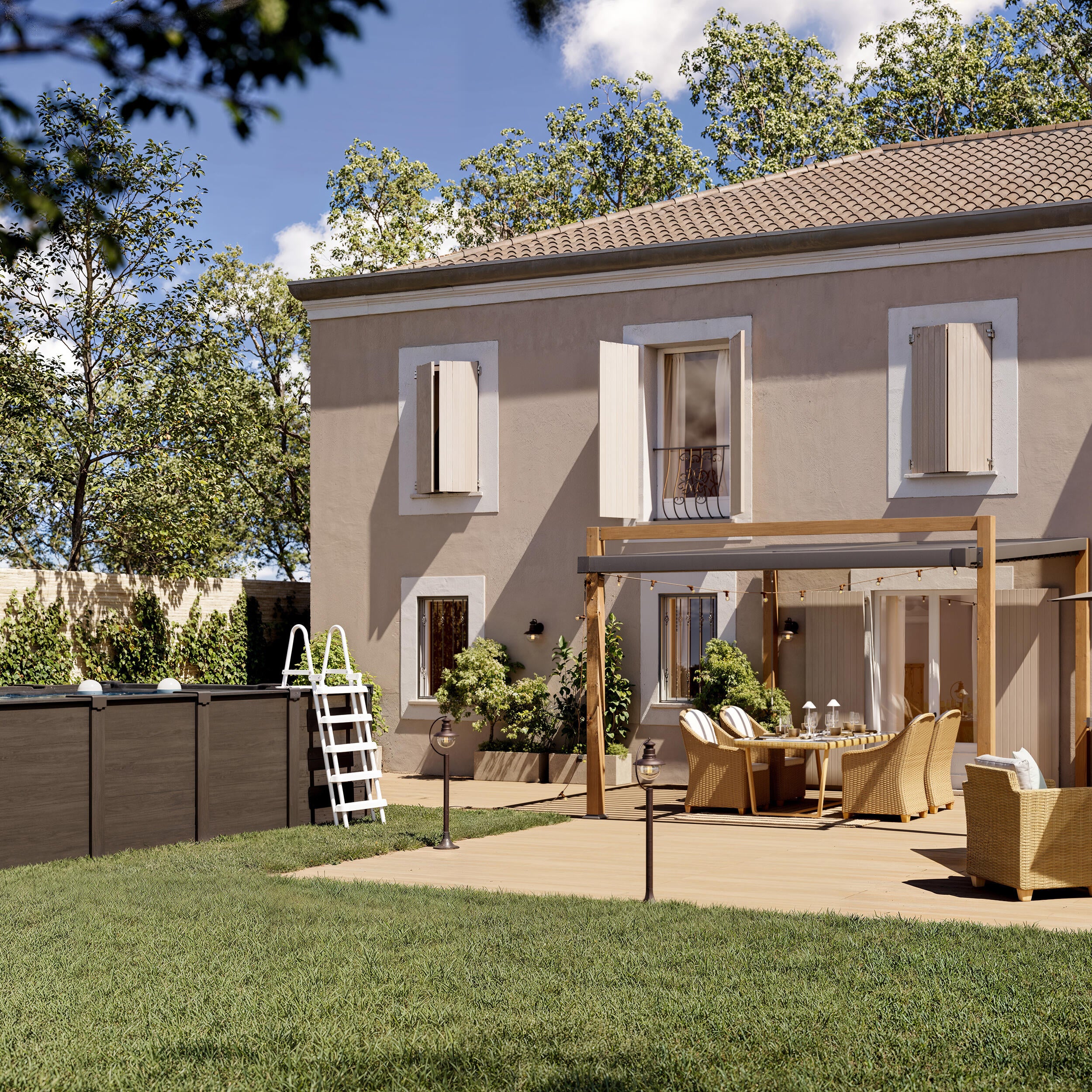 Applique rustico da esterno Marina marrone resistente all'acqua IP44 E27 INSPIRE - 6
