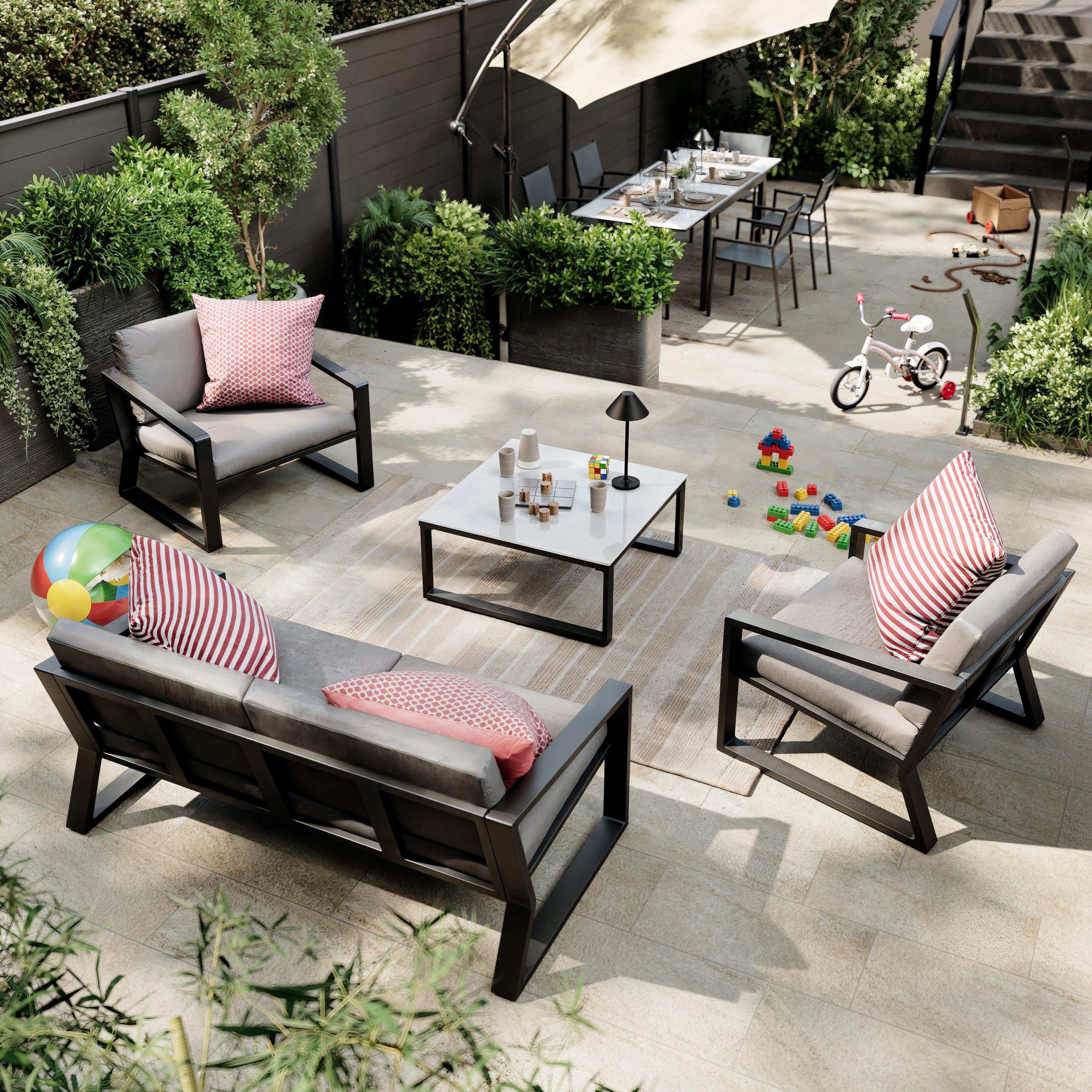 Alfombra polipropileno Semba exterior/interior 160x230cm tejido plano INSPIRE rayas beige natural lavable en lavadora - 11