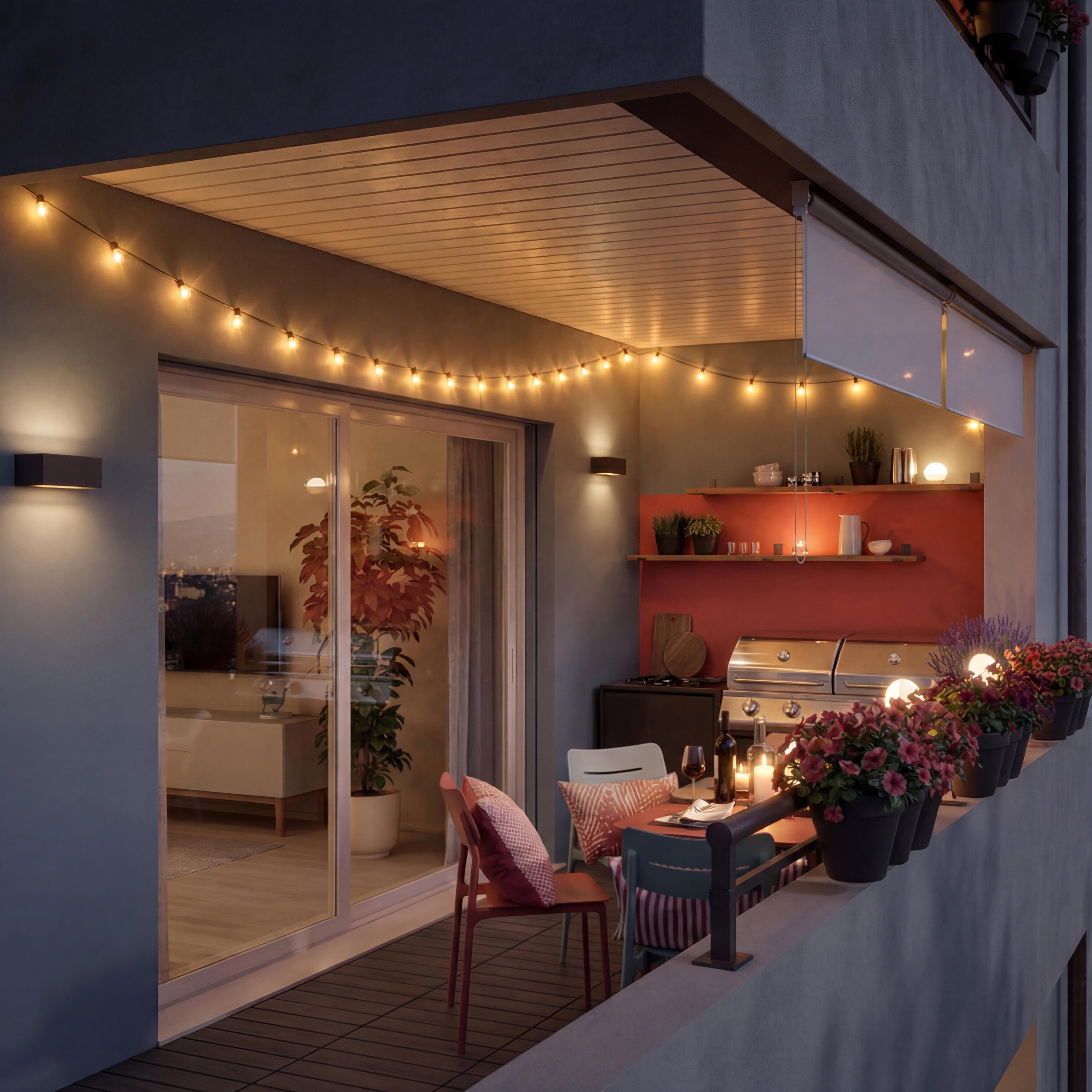 Applique LED design da esterno Brandsen doppia luce nero IP54, luce bianco naturale 2100 lumen, INSPIRE - 6