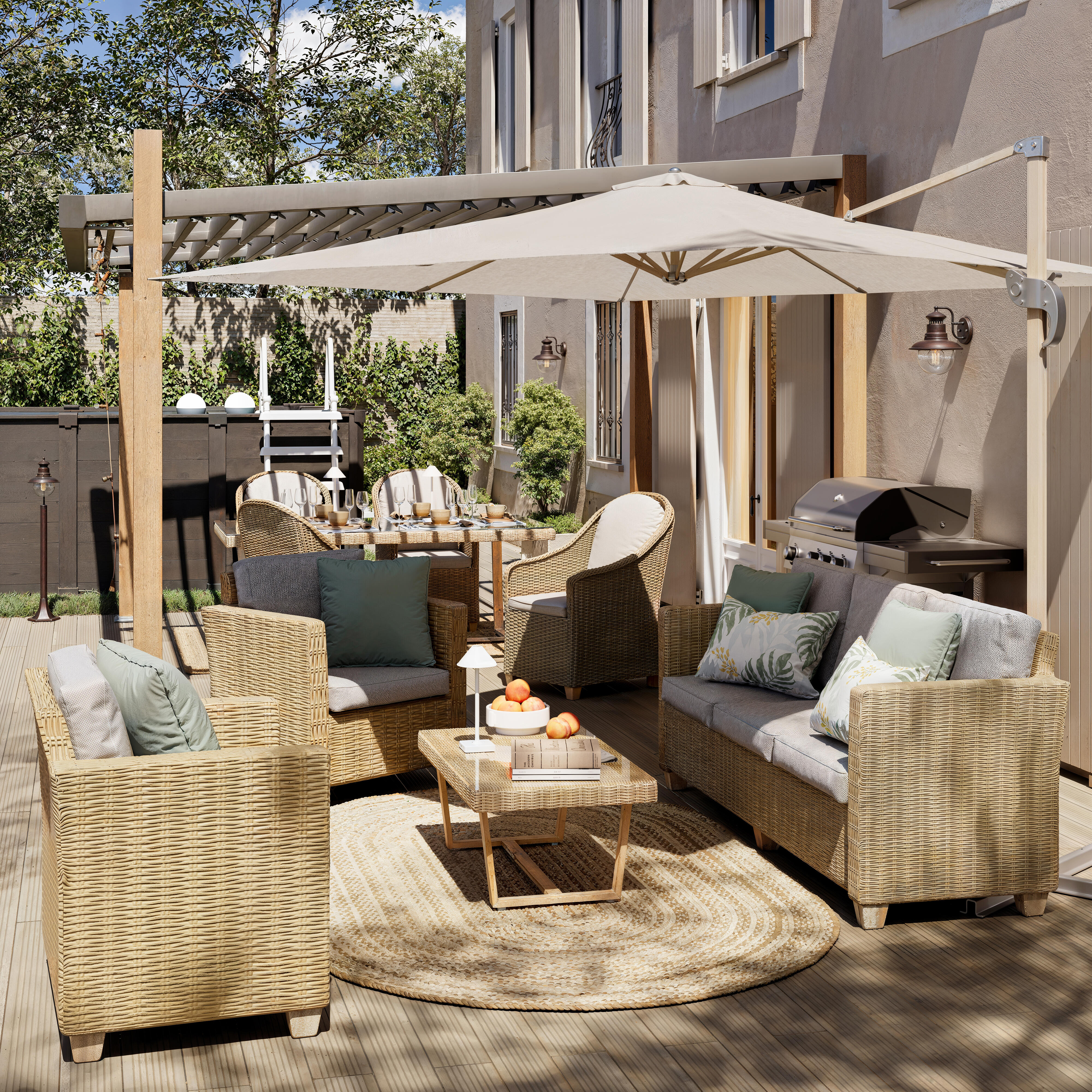 Cuscino da esterno decorativo in cotone e poliestere 30 x 45 x Sp 1 cm - 3