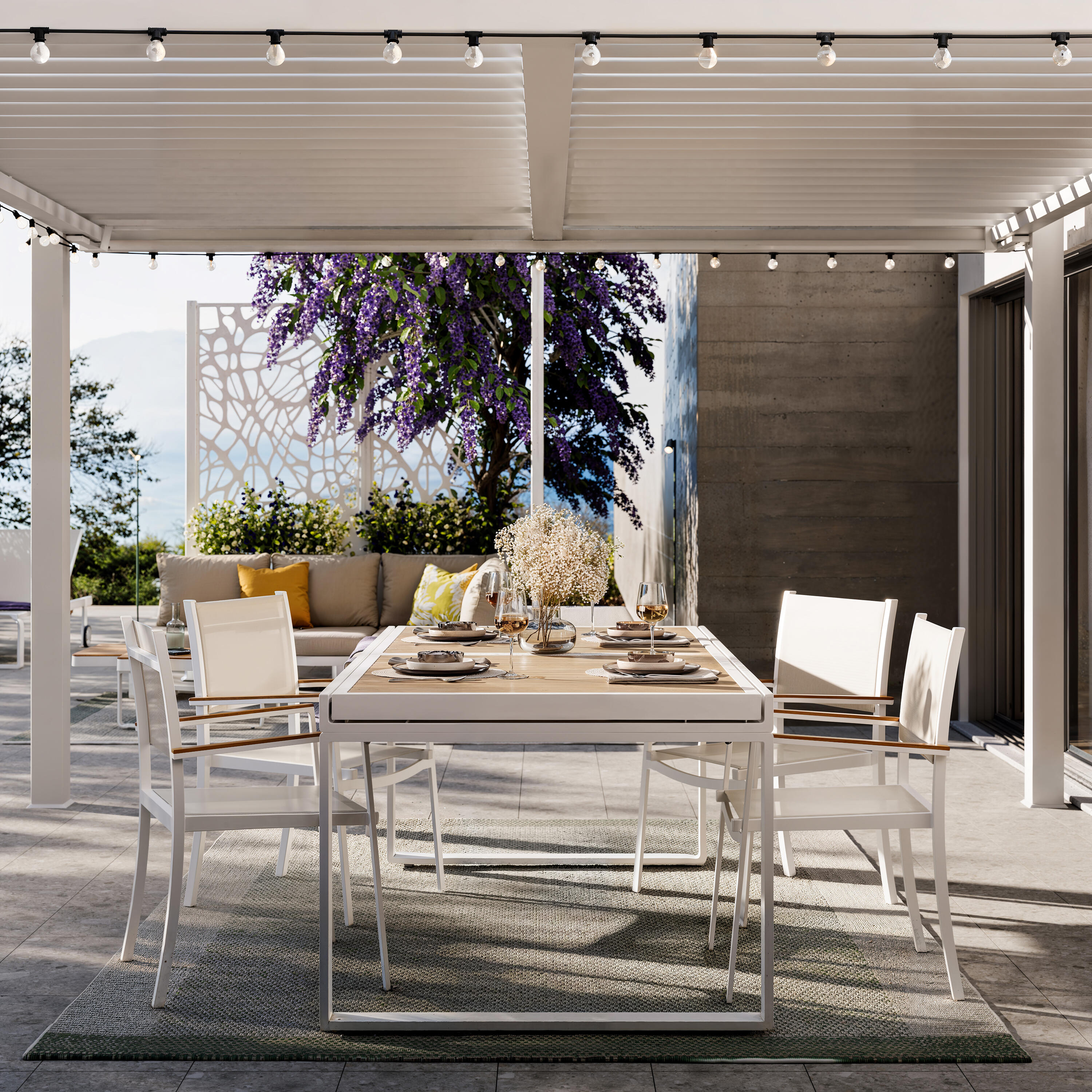 Pergola in alluminio bianca 3 x 3.5 m - Persea NATERIAL - 3