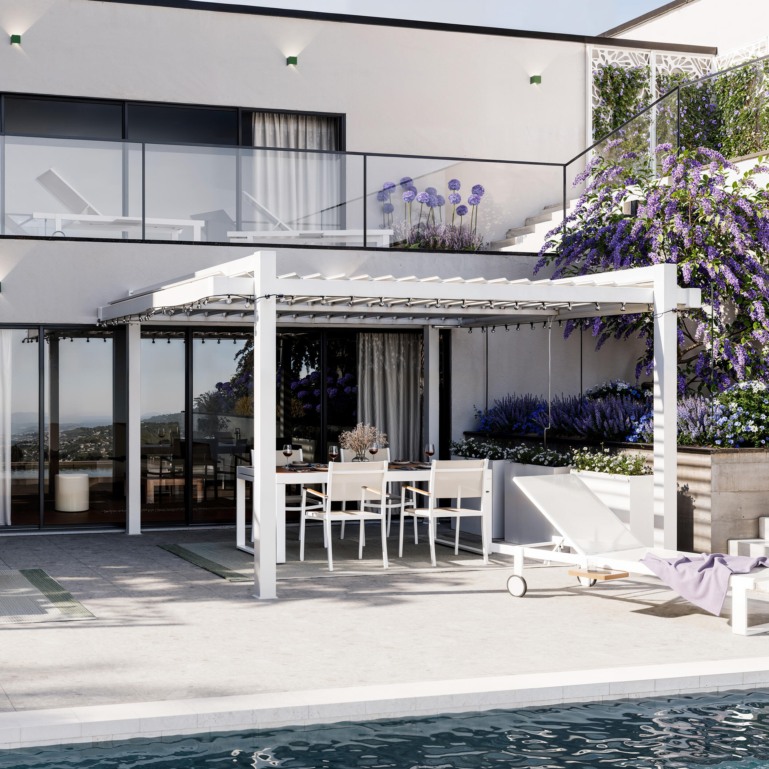 Fioriera Kube EURO3PLAST in polietilene bianco H 70 x L 80 x P 25 cm - 3