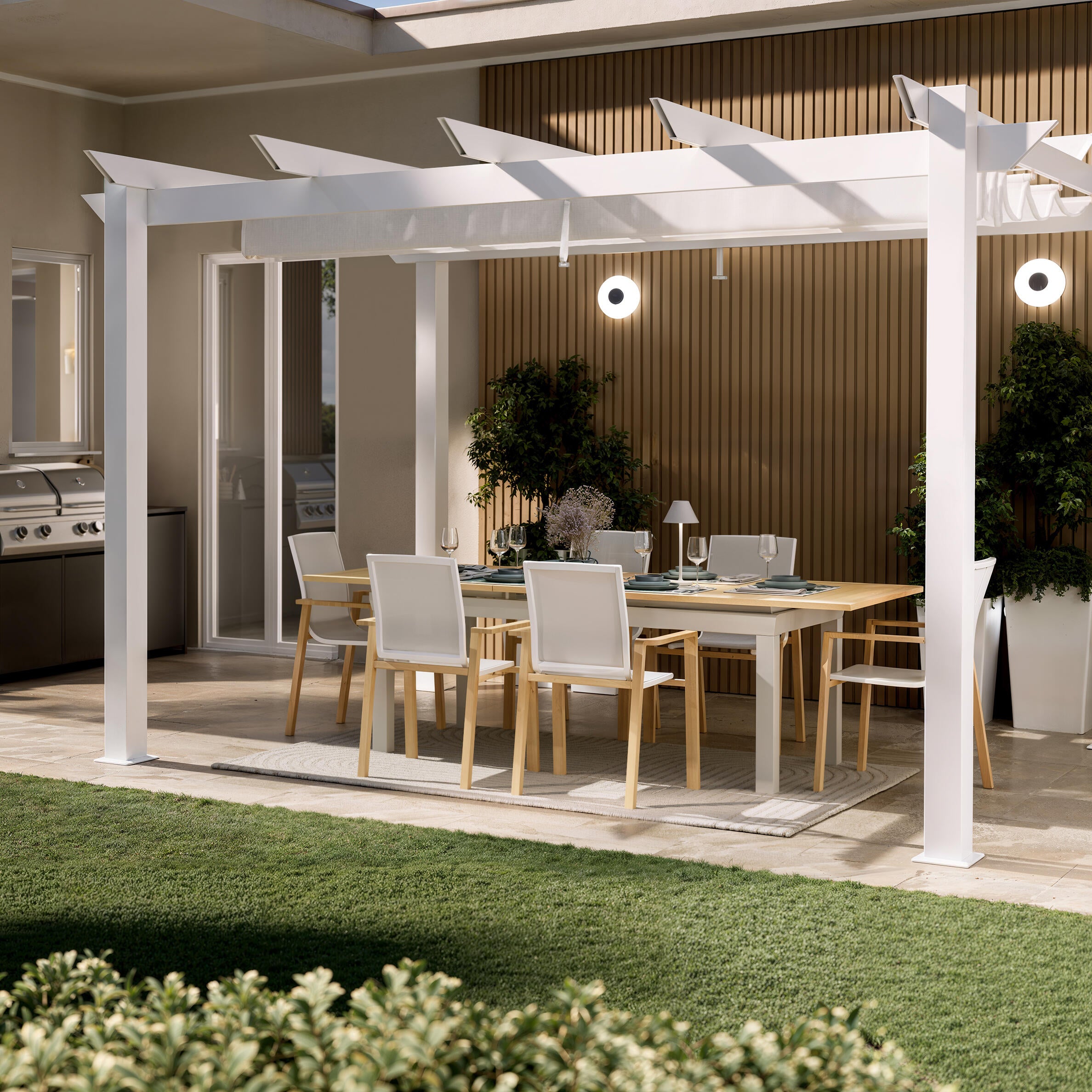 Fioriera Kube EURO3PLAST in polietilene bianco H 70 x L 80 x P 25 cm - 2