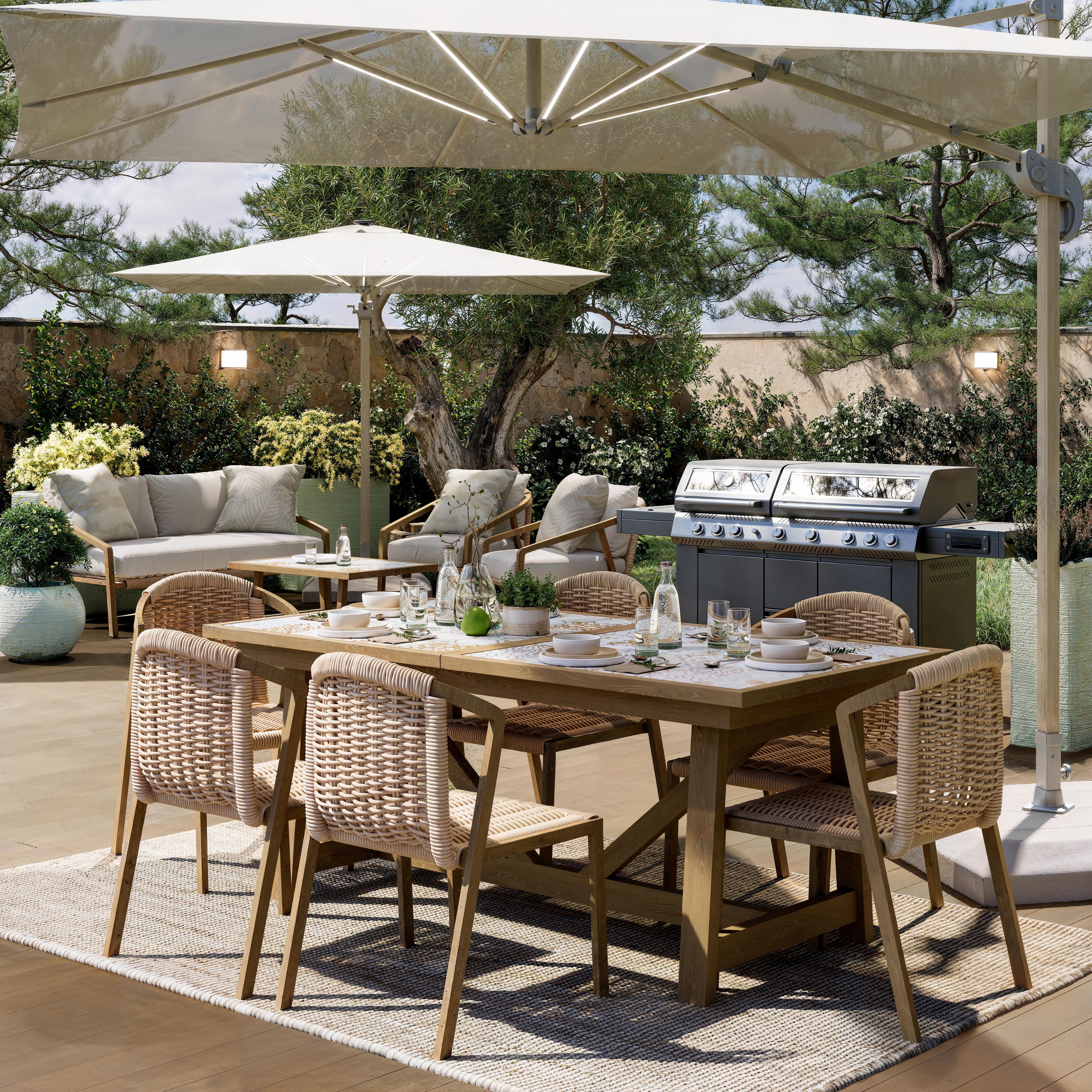 Sedia da giardino in alluminio Gaia NATERIAL, seduta in rattan sintetico tortora - 8