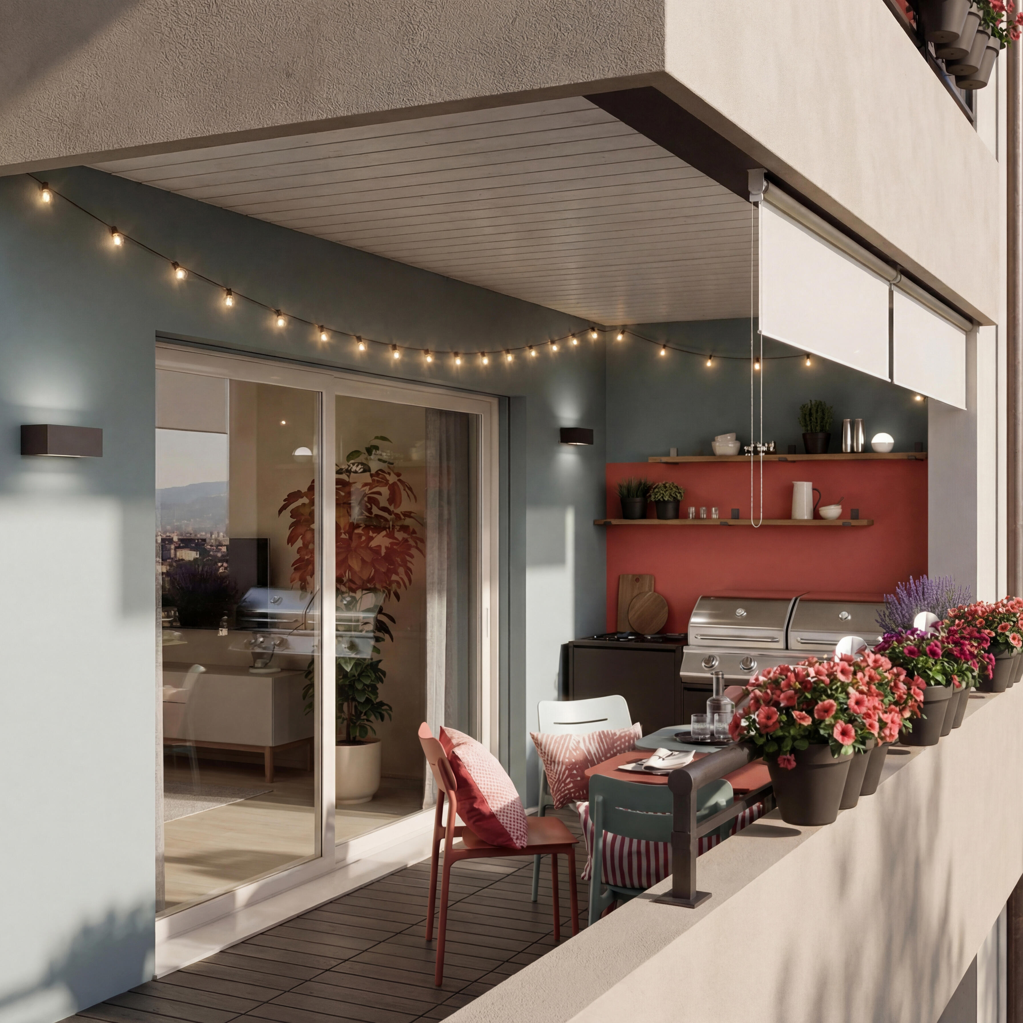 Applique LED design da esterno Brandsen doppia luce nero IP54, luce bianco naturale 2100 lumen, INSPIRE - 5