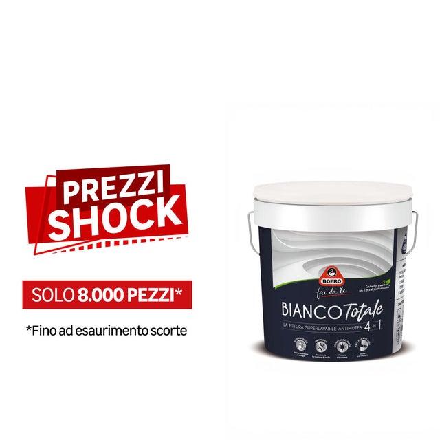 Pittura per interni antimuffa, BOERO FAI DA TE Biancototale bianco opaco, 14 L