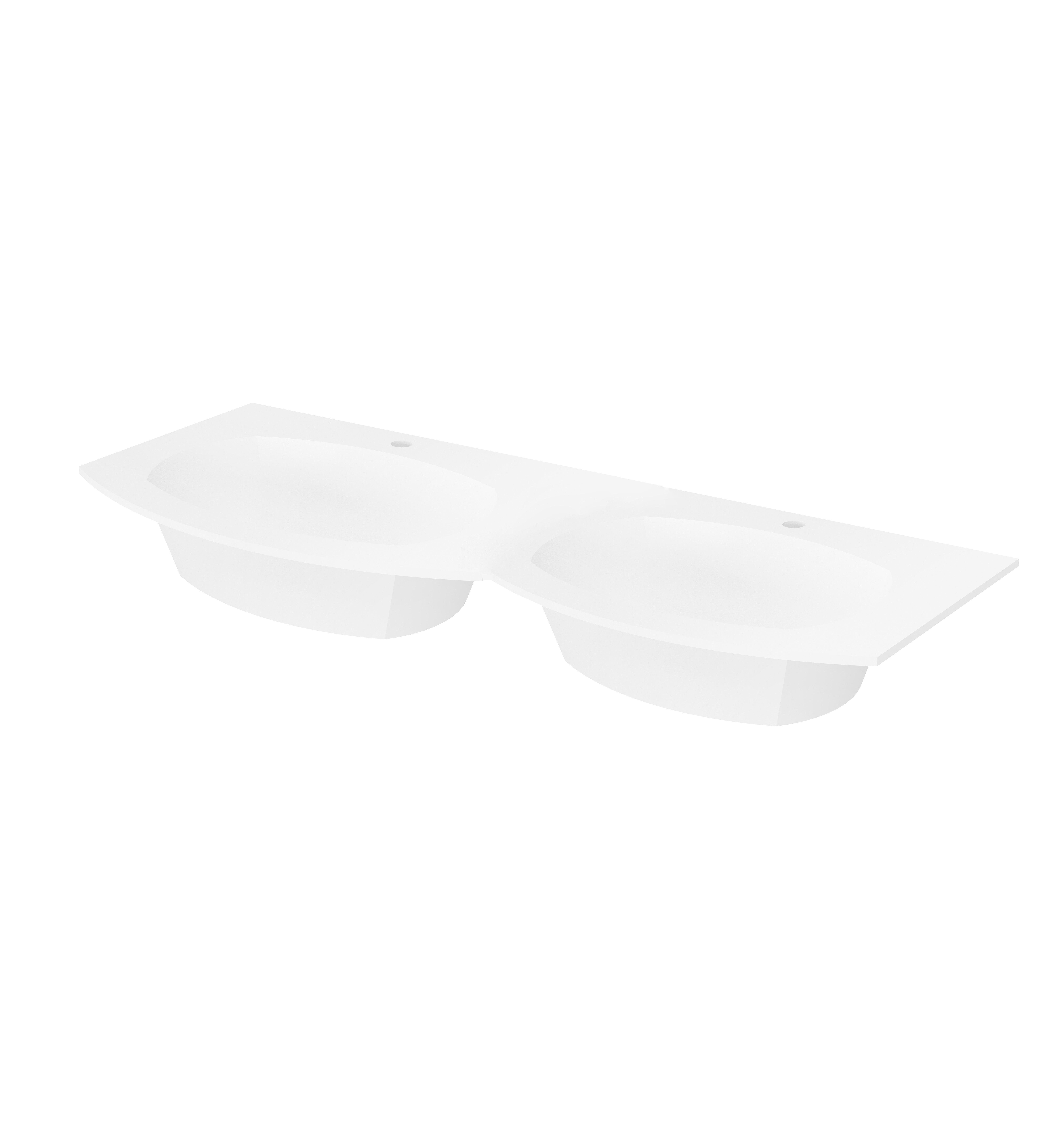 Lavabo a incasso rettangolare Armonia L 140 x H 14 x P 46 cm in resina bianco lucido - 5