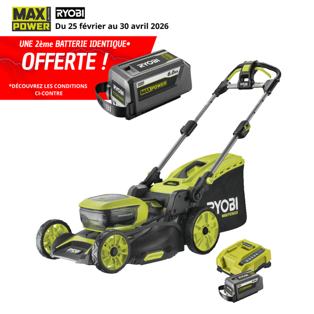 Tondeuse sur batterie 2340W 36V RYOBI Ry36lmxsp46a-160 l.46 cm