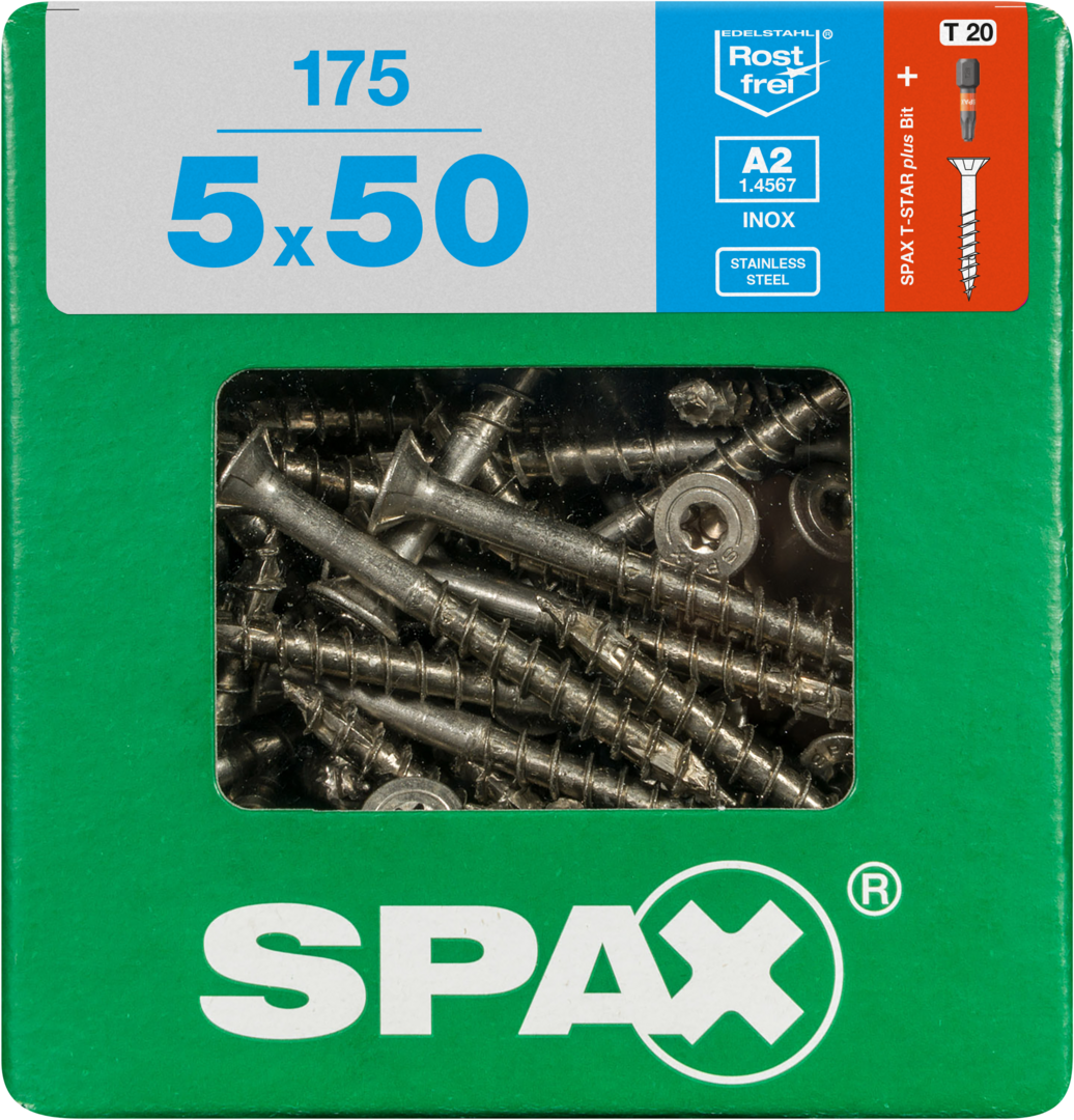 Vis terrasse bois inox A2 Diam. 5,0 x 50 mm Boîte de 175 - SPAX - 4