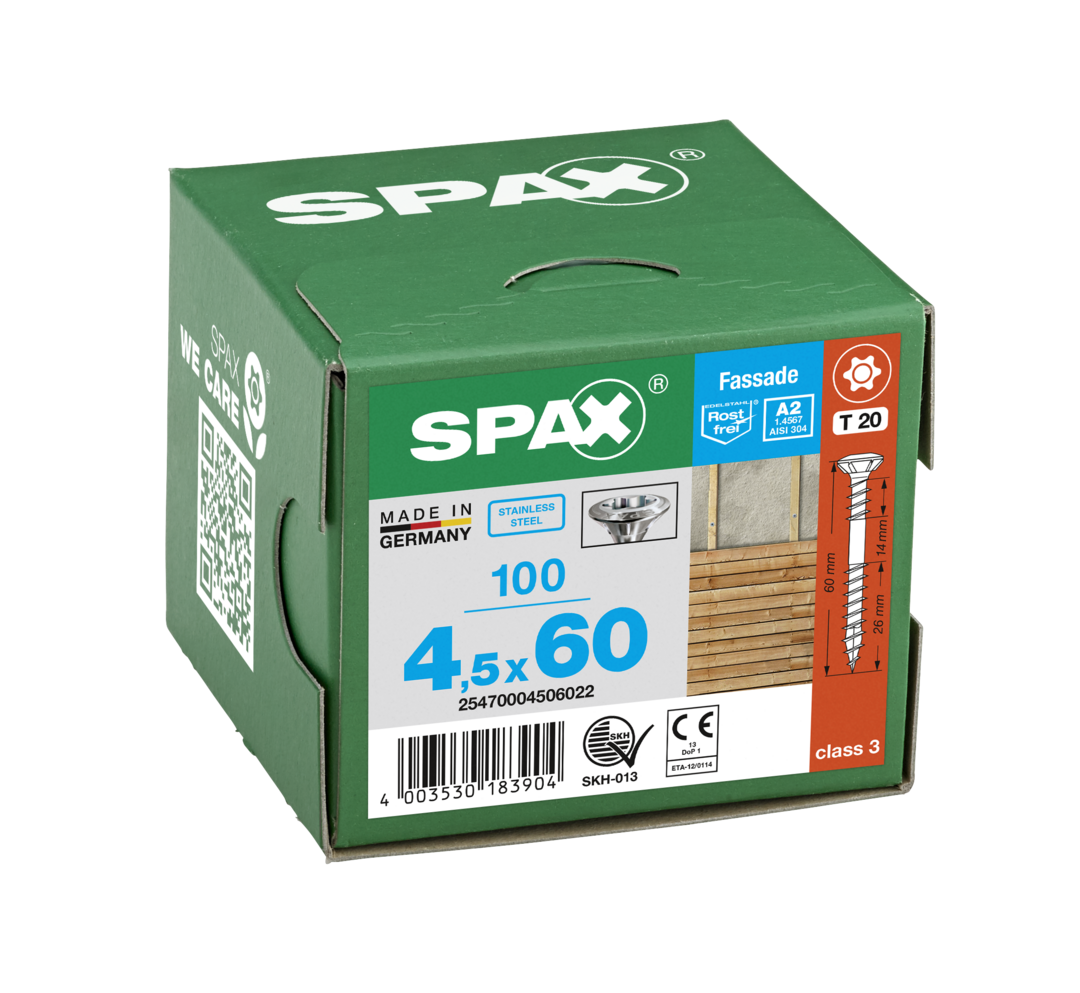 Vis bardage inox A2 Diam. 4,5 x 60 mm Boîte de 100 - SPAX - 3