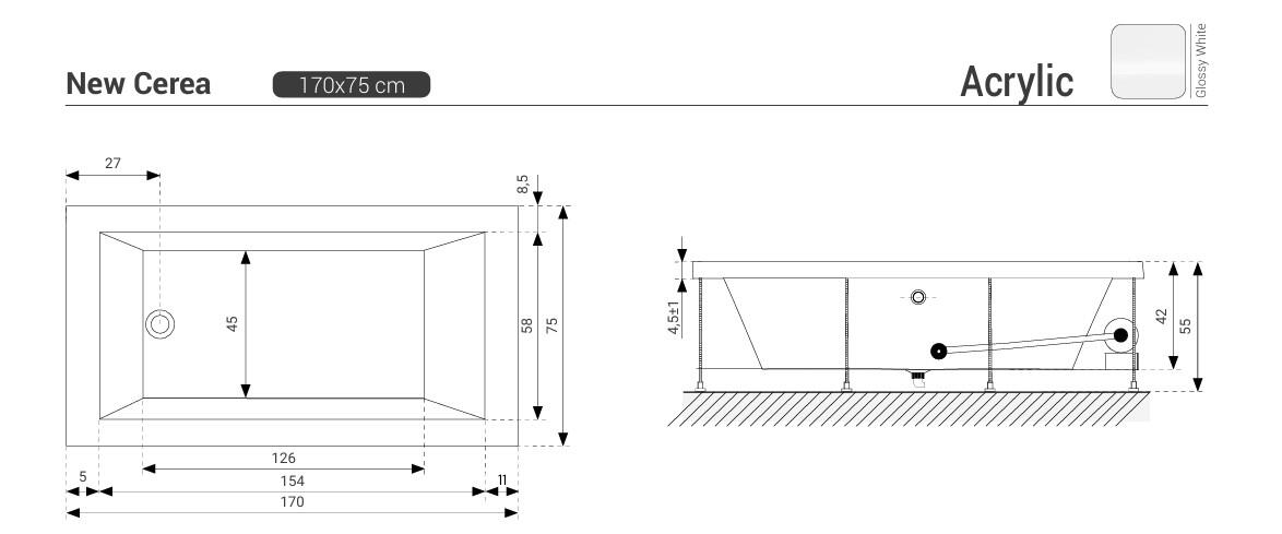 BAÑERA HIDROMASAJE CEREA 170X75CM - 4