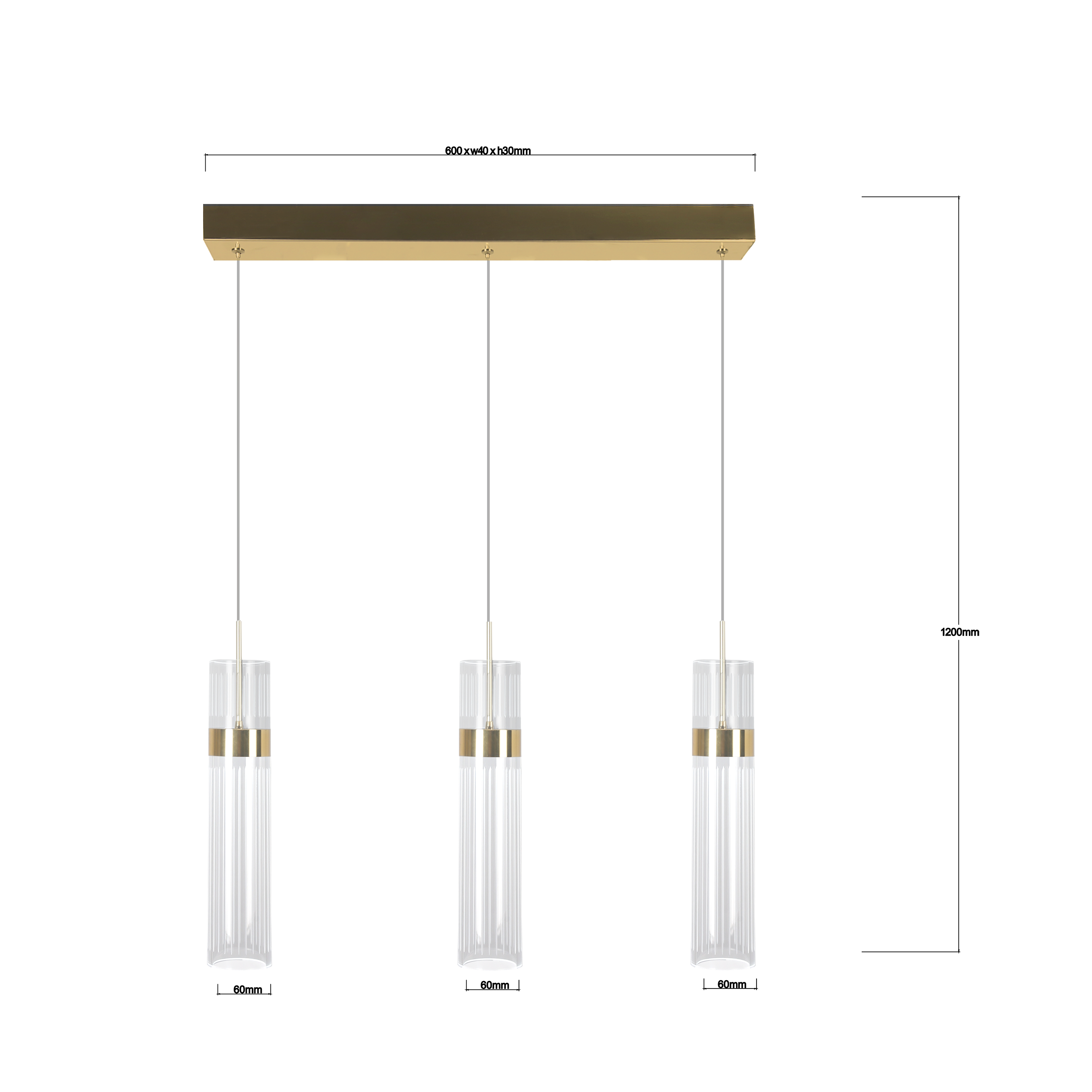 Lampa wisząca Ambiente złota 3 x LED Light Prestige - 4