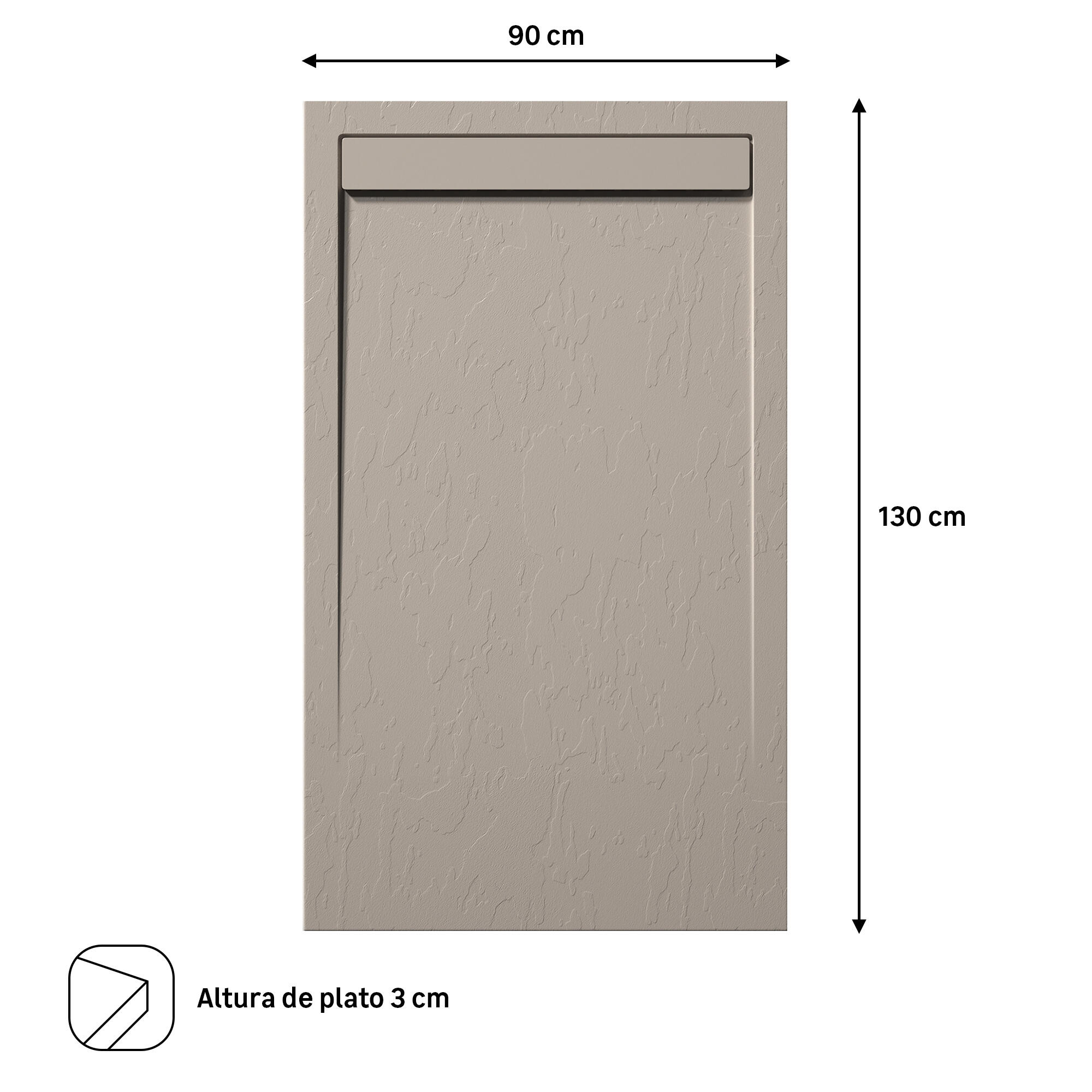 Plato de ducha Suit 130x90 cm arena | Leroy Merlin