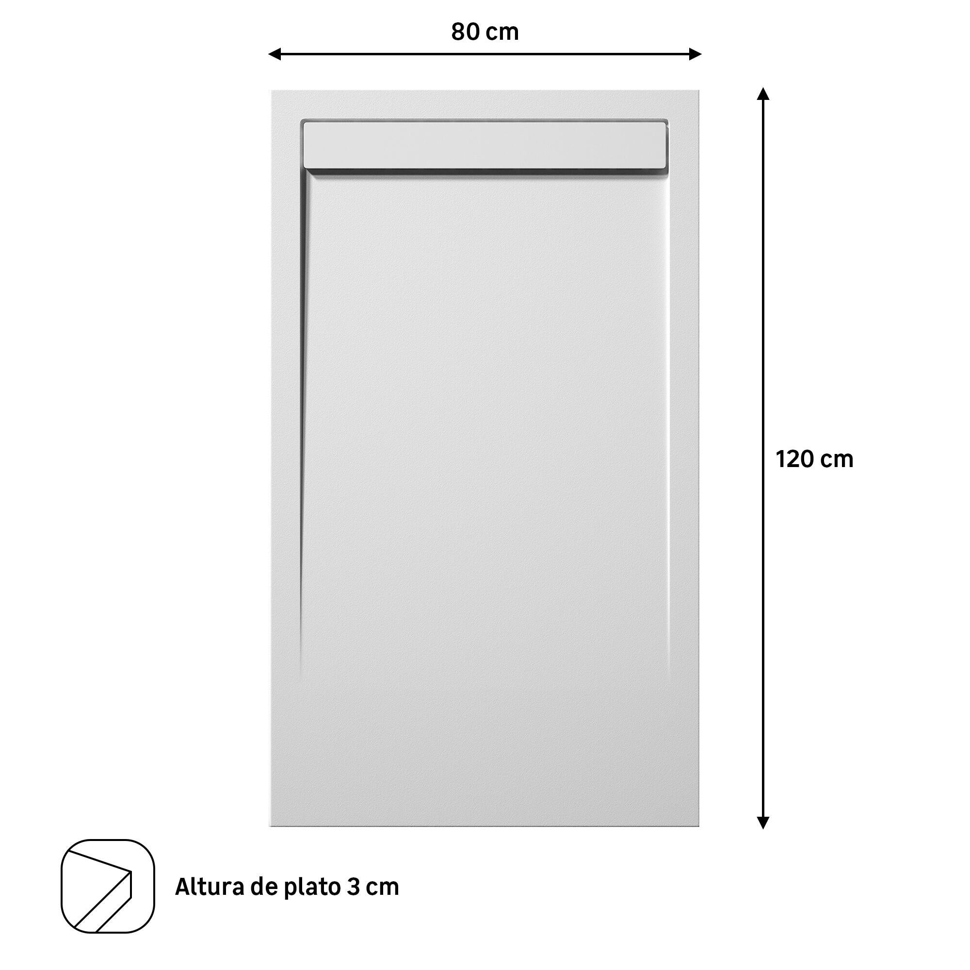 Plato de ducha Suit 120x80 cm blanco - 6