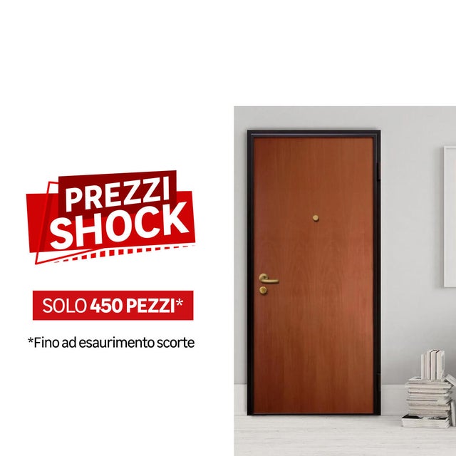 Porta blindata MASTER FORTIKA L 90 x H 210 cm noce apertura spingere a sinistra, falso telaio non incluso