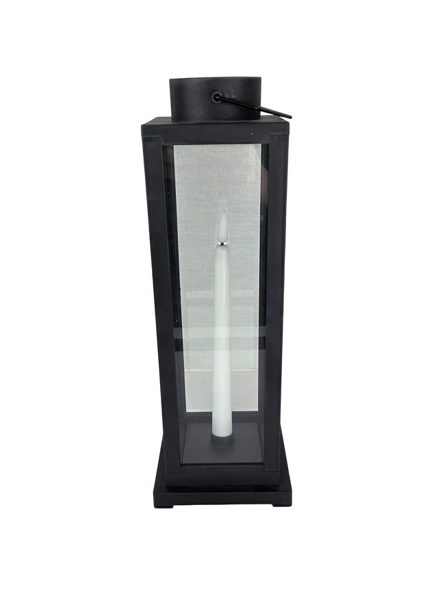 Znicz latarenka LED z cienką białą świecą 32 cm Cortina
