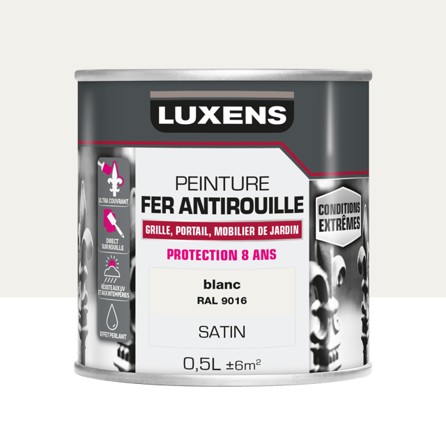 Peinture extérieure fonte, acier, fer Conditions extrêmes LUXENS blanc satiné  0