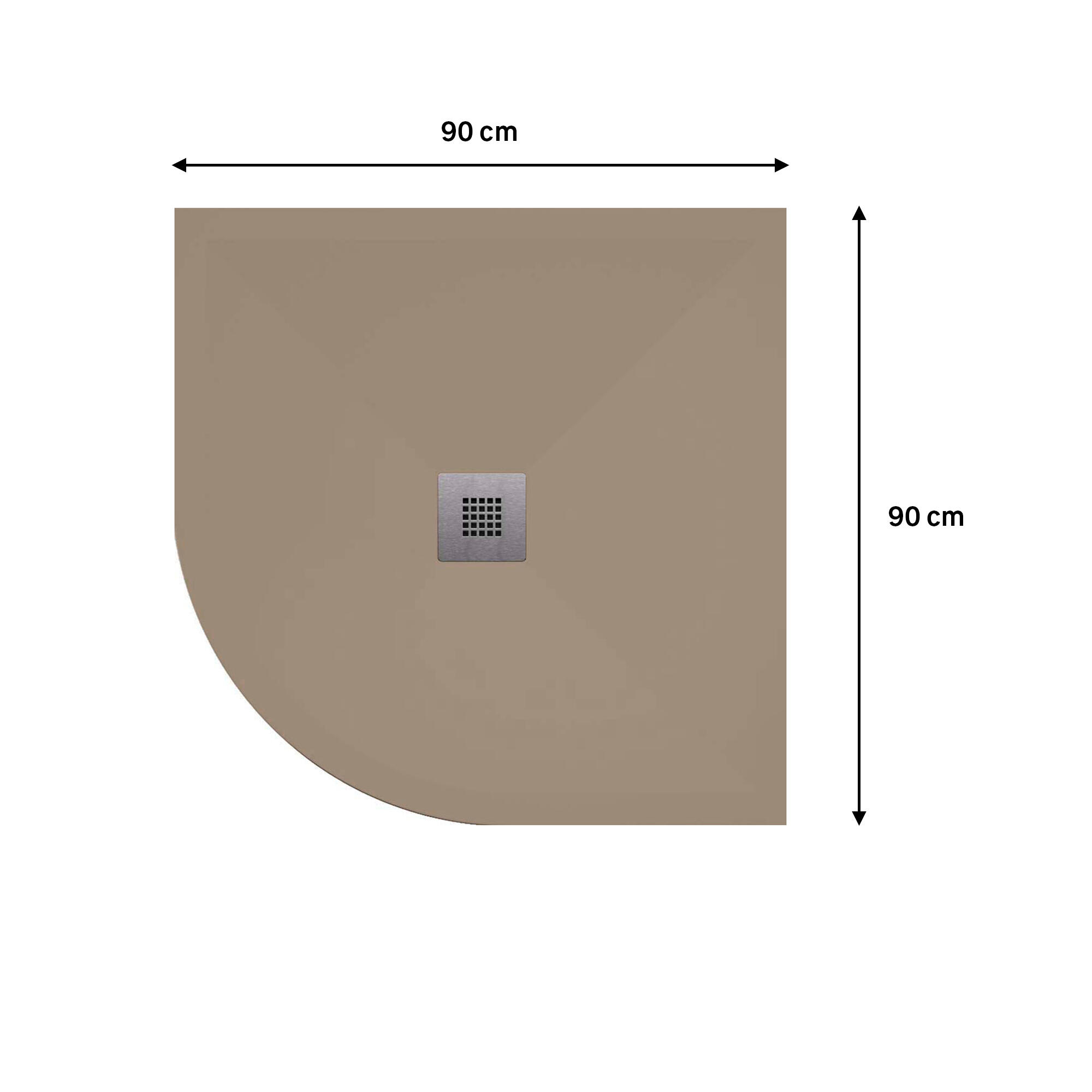 Plato de ducha Play Curva 90x90 cm moka - 4