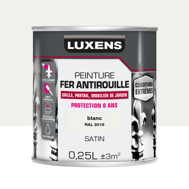 Peinture extérieure fer Conditions extrêmes LUXENS blanc satiné 0.25l