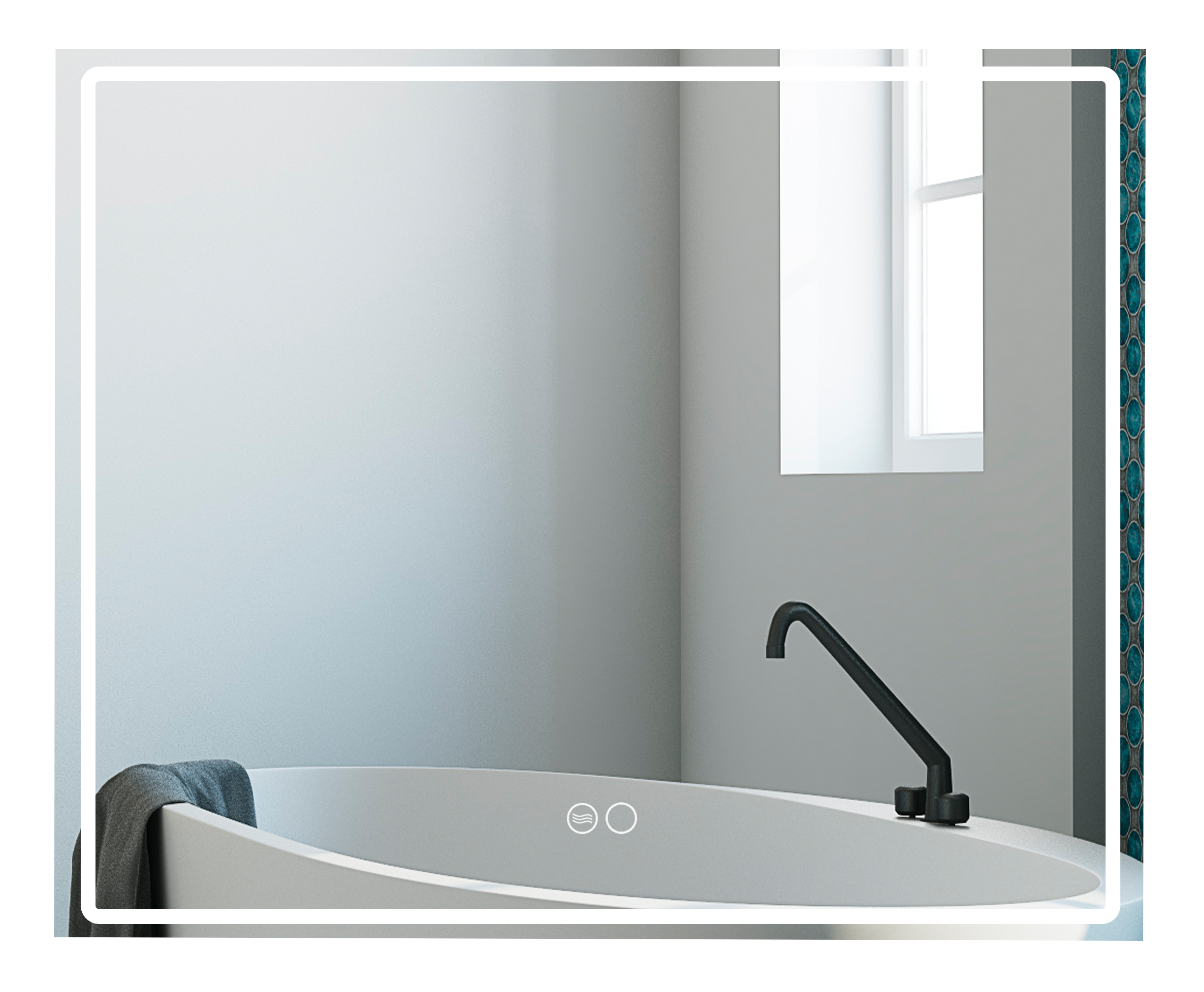 ESPEJO DE BAÑO CON LUZ LED MARC 100X80CM - 2