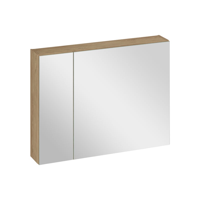 Szafka łazienkowa wisząca z lustrem Ovida 80 cm dąb Cersanit
