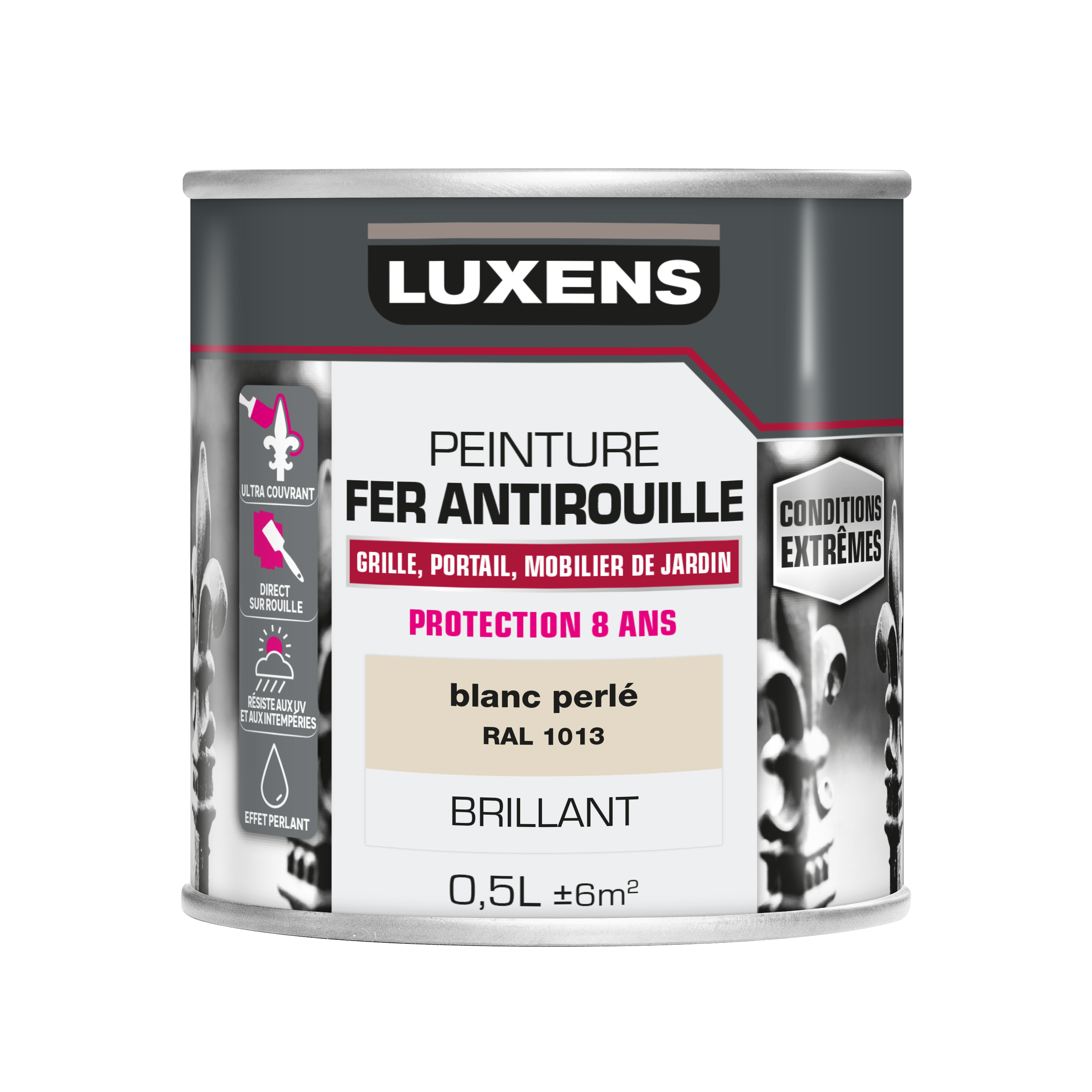 Peinture extérieure fonte, acier, fer Conditions extrêmes LUXENS blanc perlé bri - 2