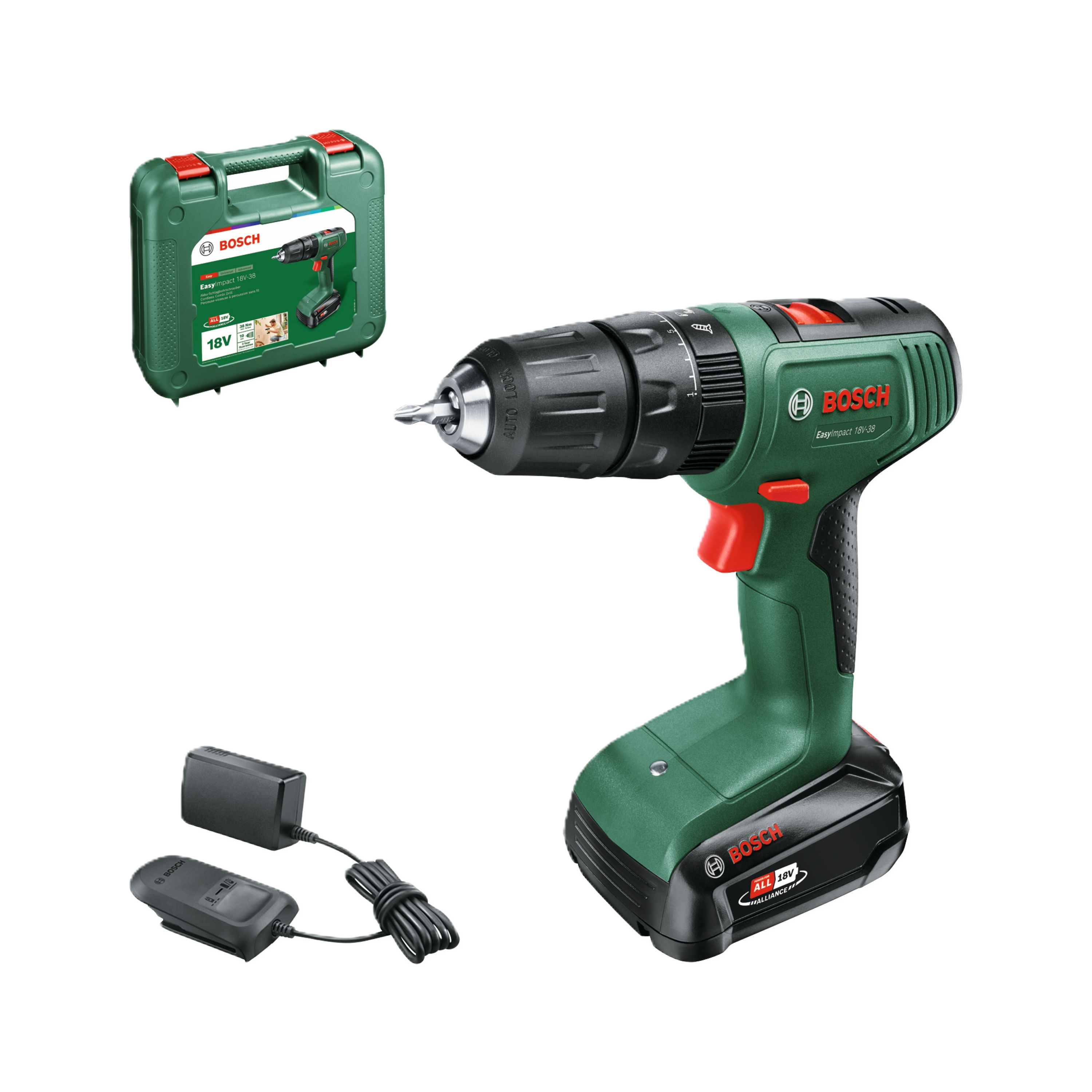 Wiertarko-wkrętarka udarowa akumulatorowa 18V 2Ah EasyImpact 18V-38 Bosch