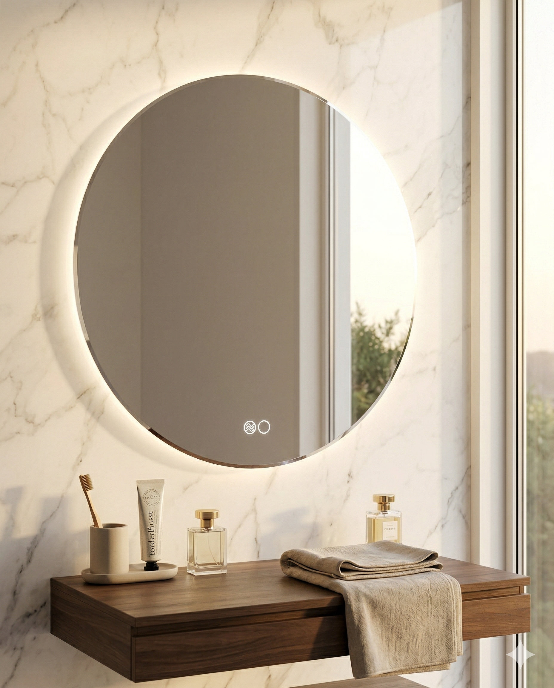 ESPEJO DE BAÑO CON LUZ LED ROUND Ø80CM - 2
