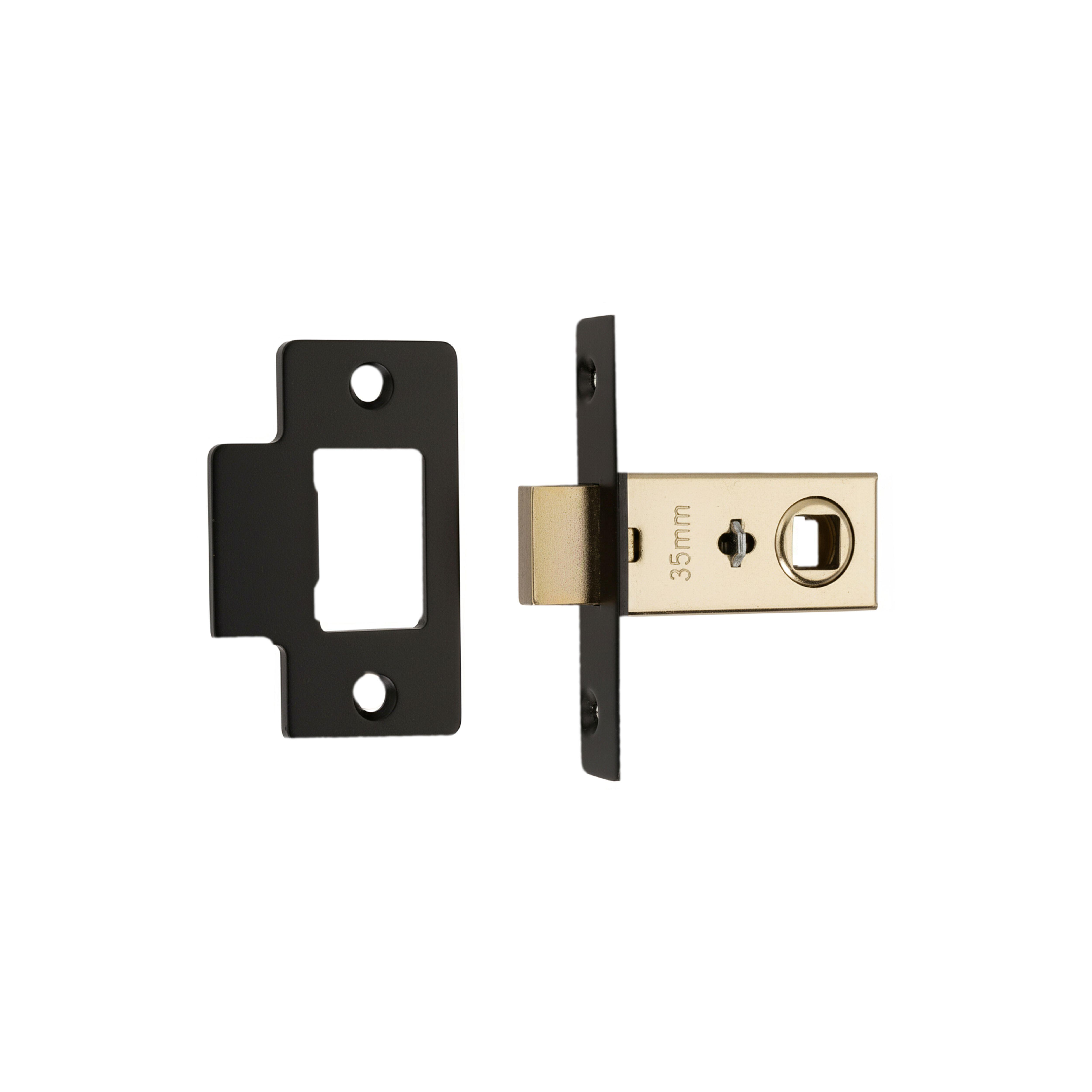 PICAPORTE TUBULAR 35MM. CANTO RECTO  NEGRO - 5