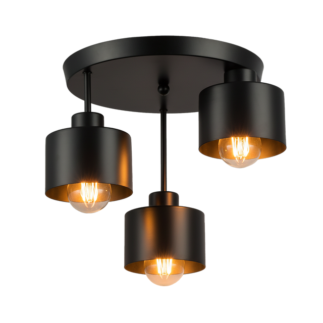 Lampa sufitowa Olga 3xE27 czarna Goldlux