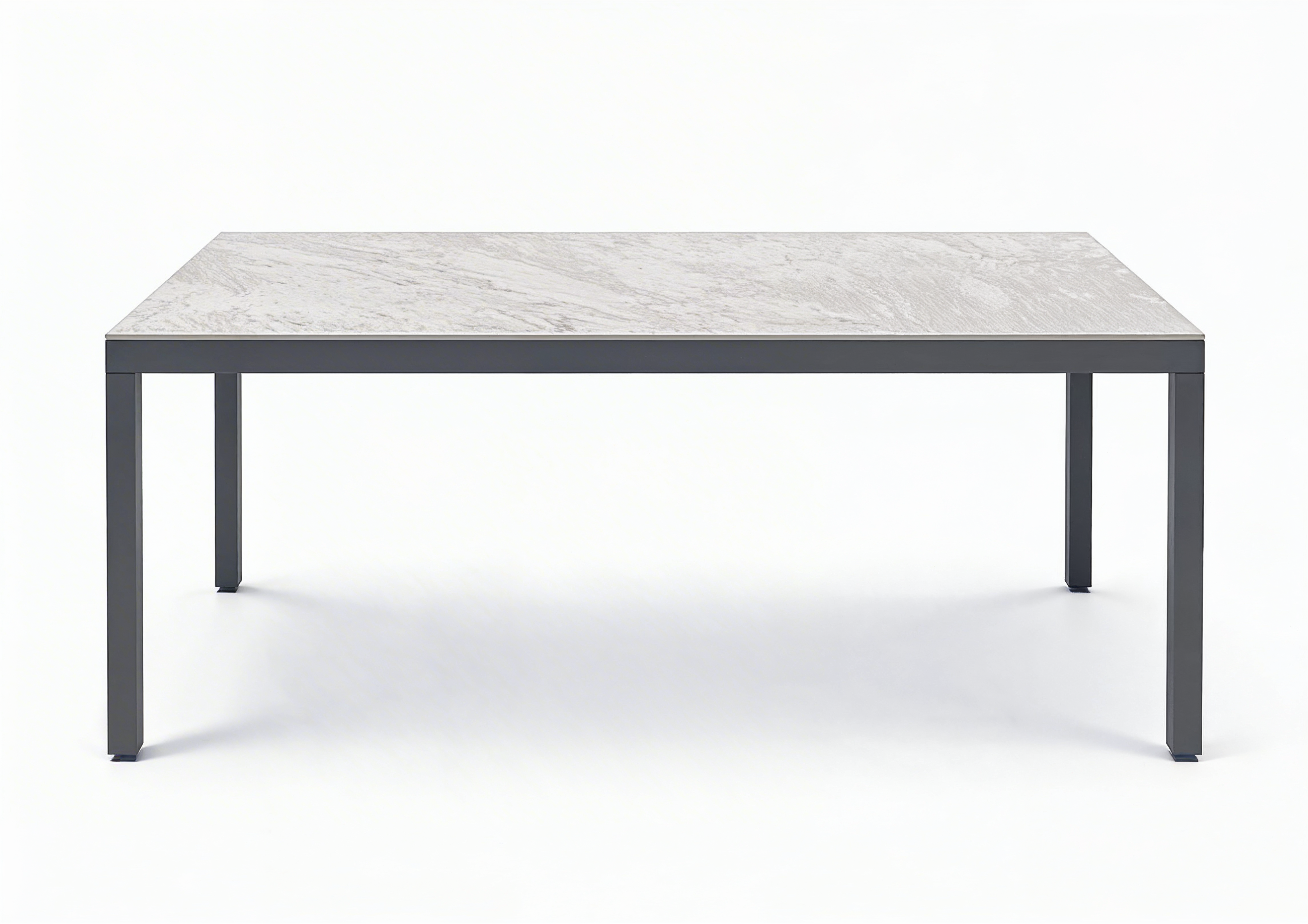 mesa de aluminio y ceramica xxl mikonos antracita de 120x74x240 cm
