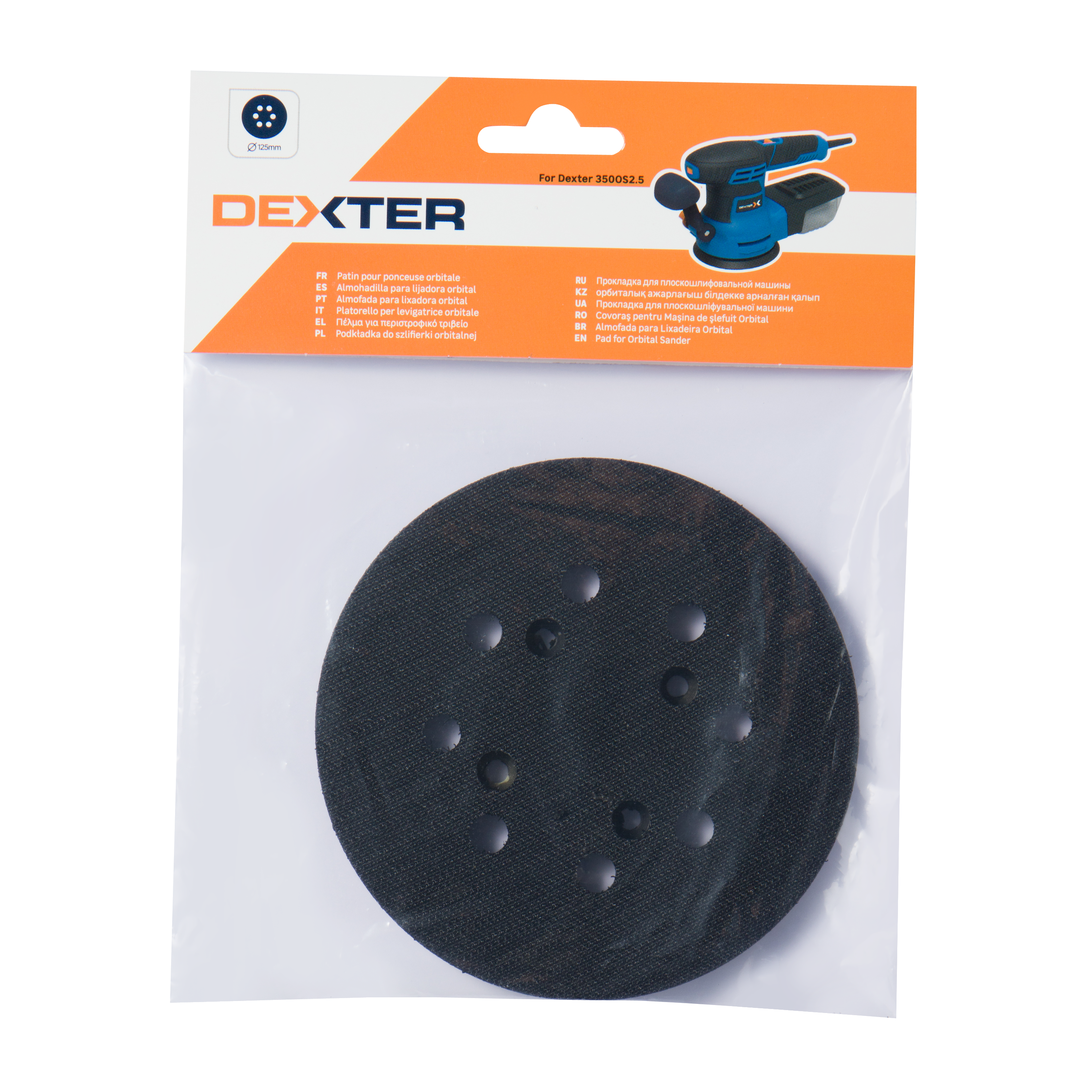Talerz szlifierski wymienny do szlifierki mimośrodowej 125 mm 350W DEXTER - 11