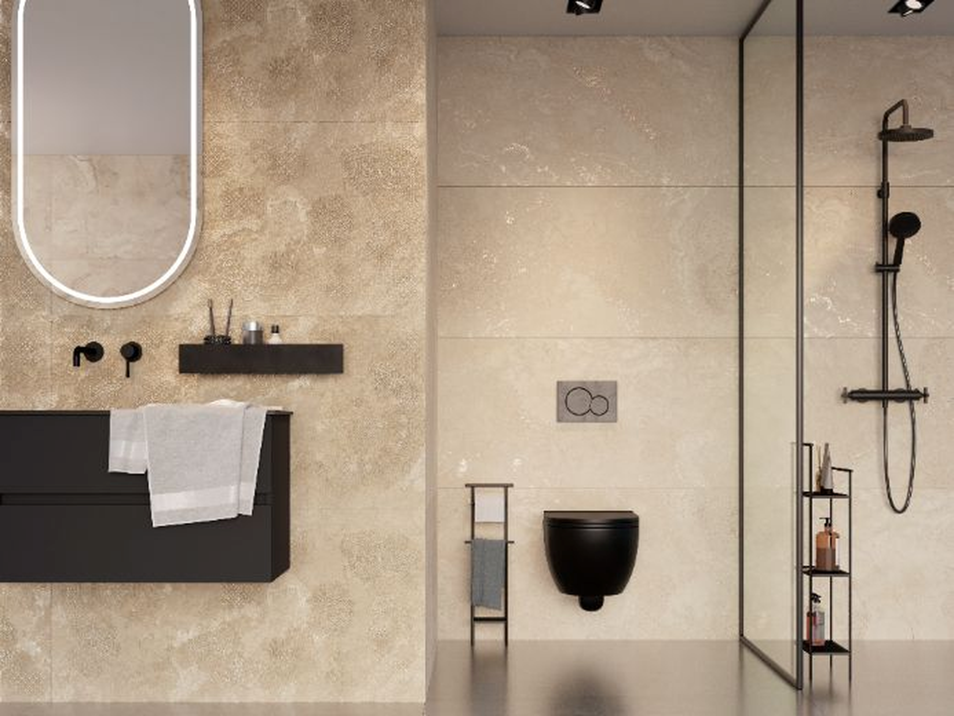 Gres szkliwiony carvingowy 60x120 cm Ceramstic Virapo Beige - 2