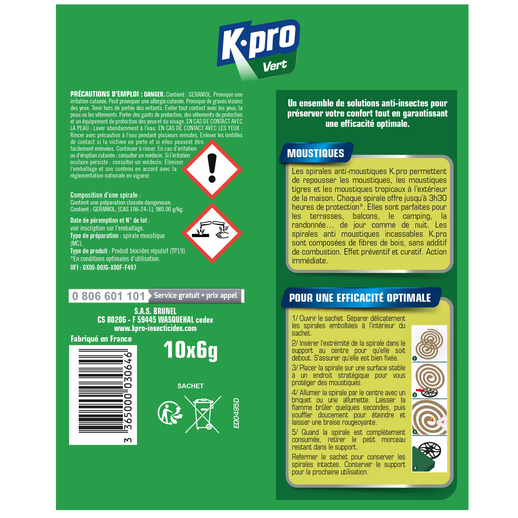 Lot de 10 répulsifs moustiques, X 10 spirales K.PRO - 4