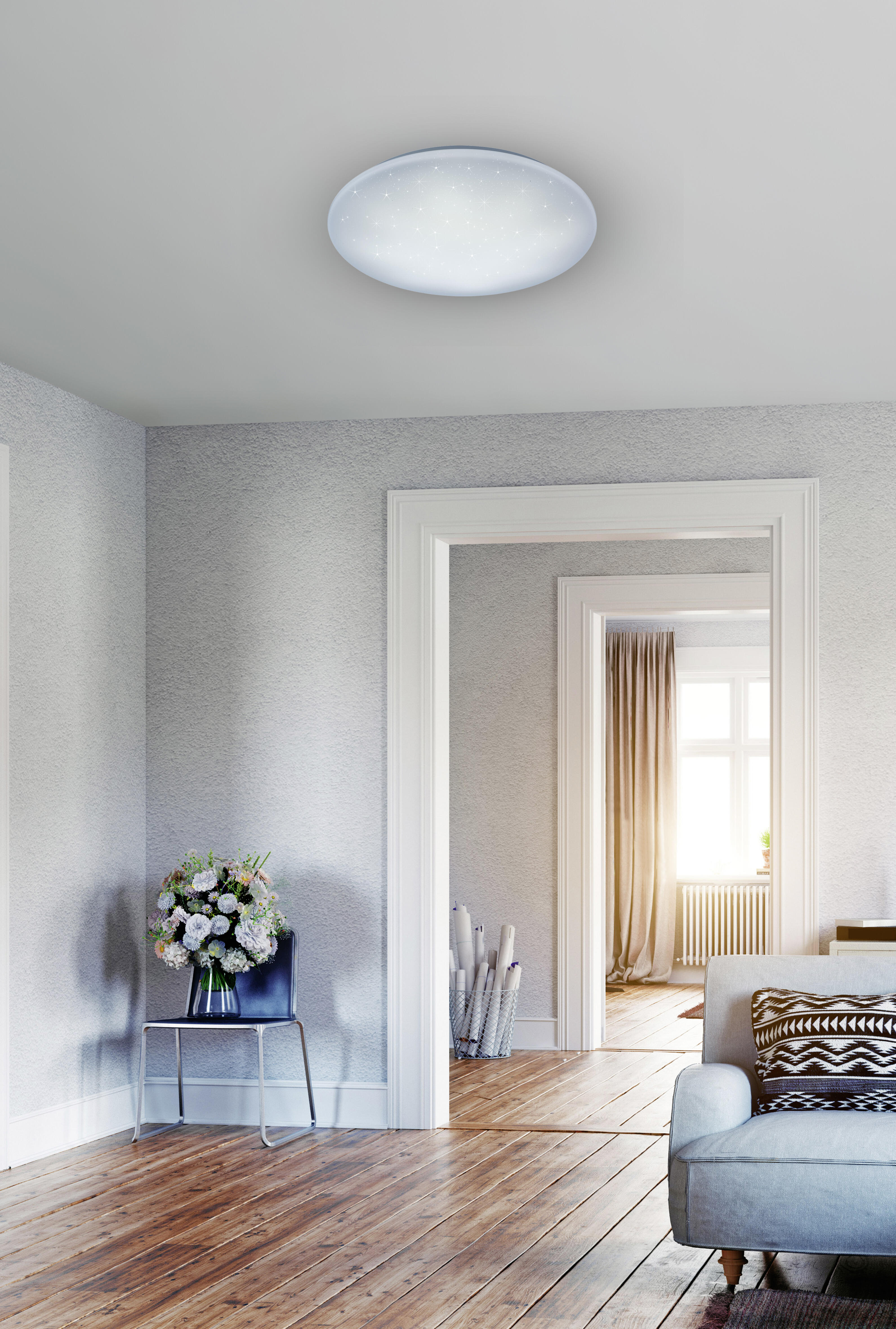 Plafon LED Lukida z pilotem 2000 lm 18 W barwa ciepła, neutralna, zimna 38.5 cm biały IP20 Trio Lighting Inter