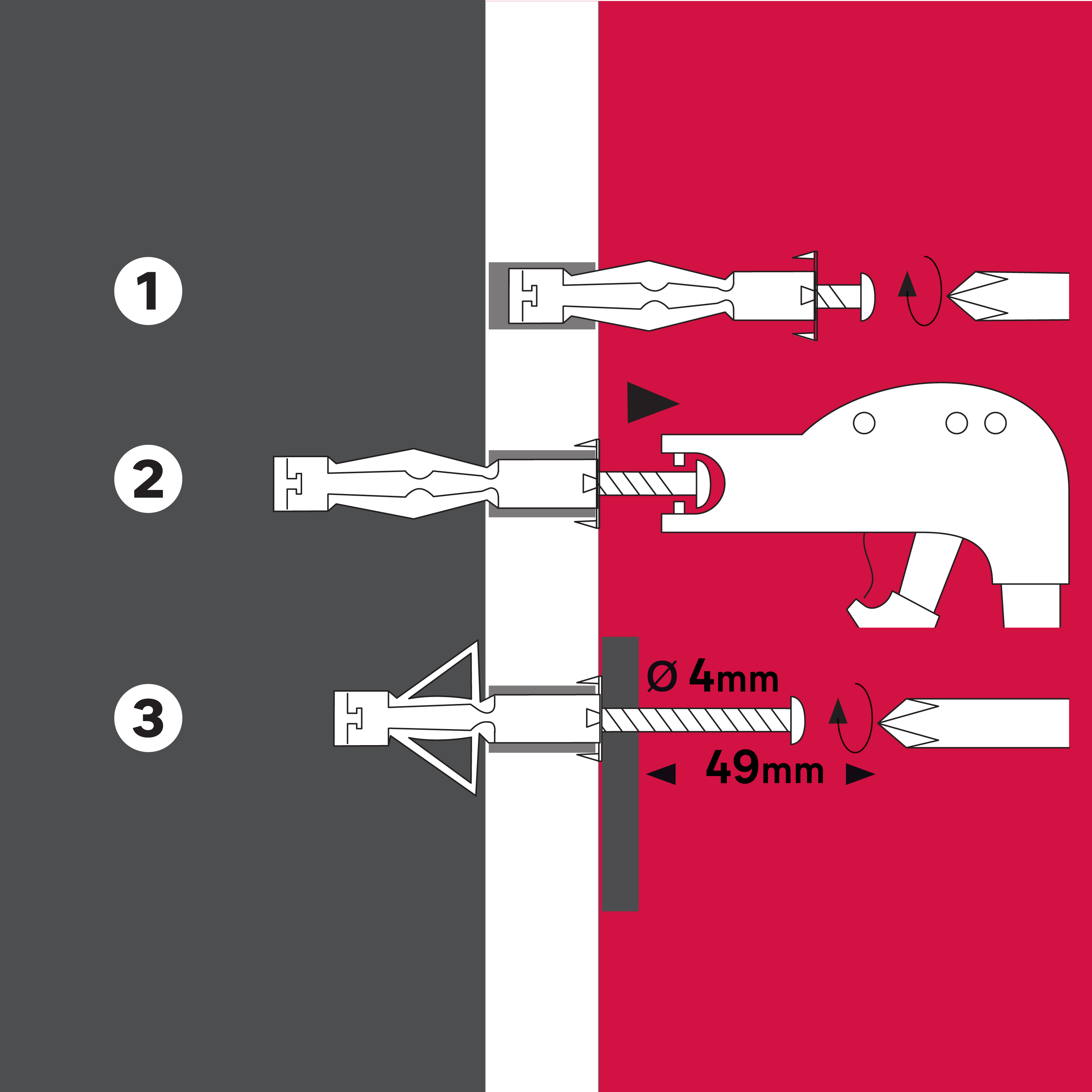 Kit chevilles et vis acier STANDERS x 10, Diam. 8 x L.46 mm - 5