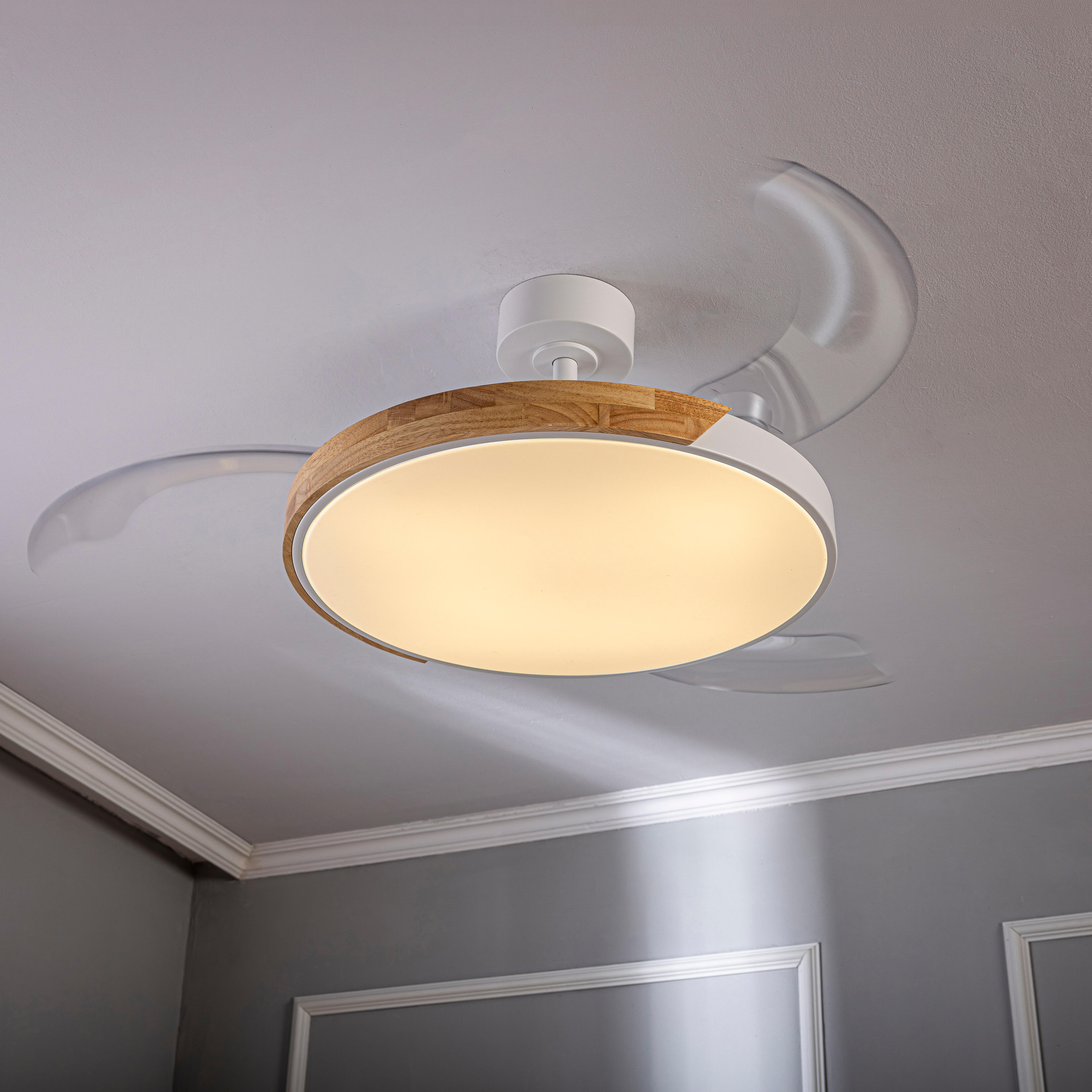 Ventilador de techo con luz silencioso DC 30W con mando ø122 cm Furtuna INSPIRE blanco luz CCT 3 aspas retráctiles tipo lámpara| 6 velocidades| modo verano/invierno| temporizador| brisa| recomendado de 20 a 40m² - 17